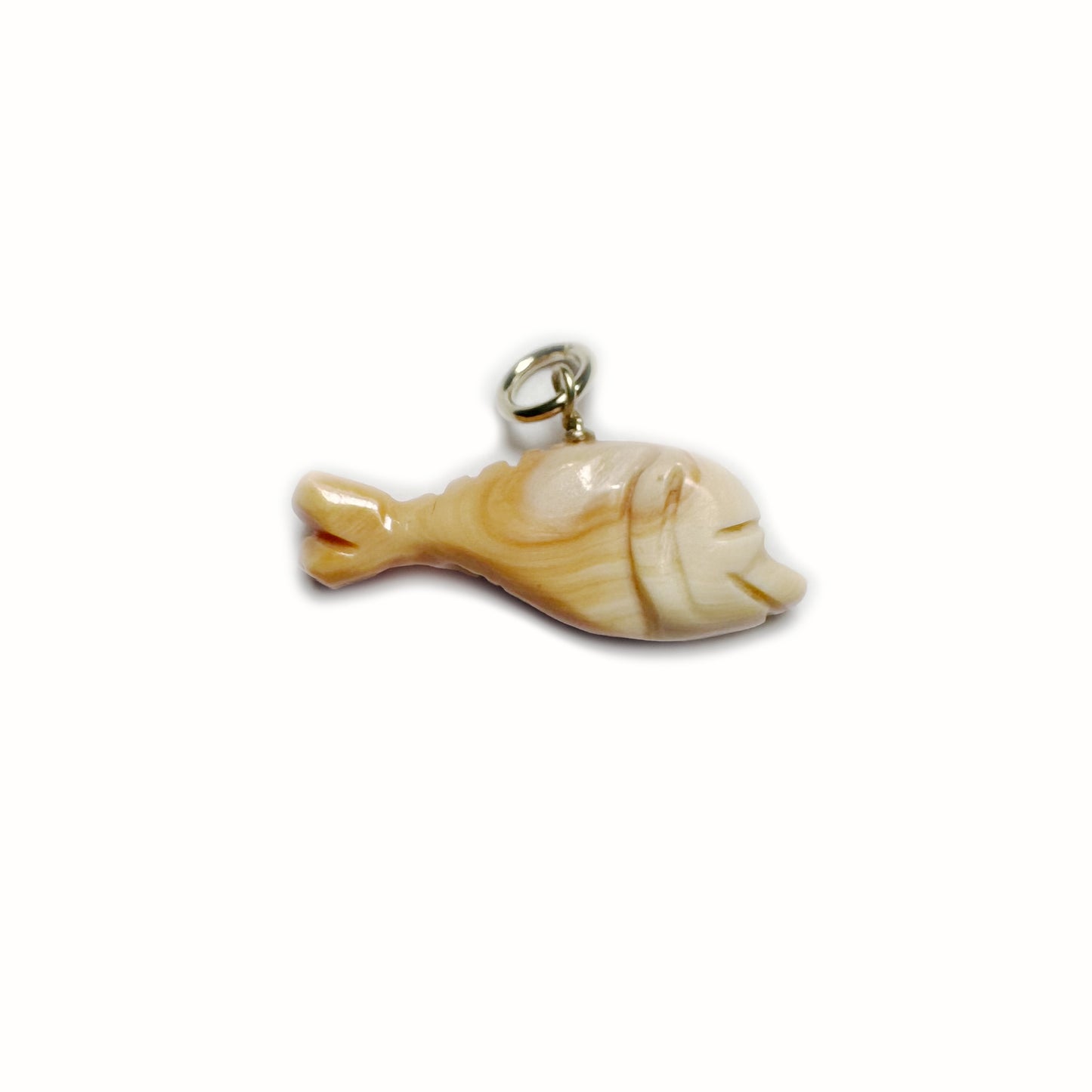 Antique 9k Gold Shell Fish, Animal Charm, Carved Shell, Animal Pendant, Natural Coral, Sea Lover, Marine Lovers Gifts, Gift For Her