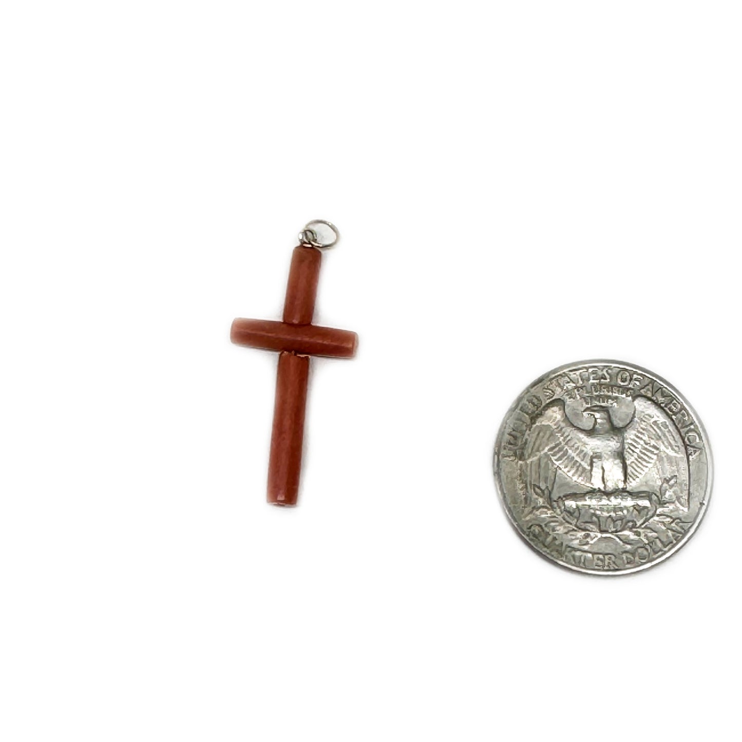 Antique 9k Gold Coral Cross, Victorian 9 ct Gold Coral Crucifix, 1800s, Mediterranean Coral, Cross Pendant, Italian Natural Coral Crucifix