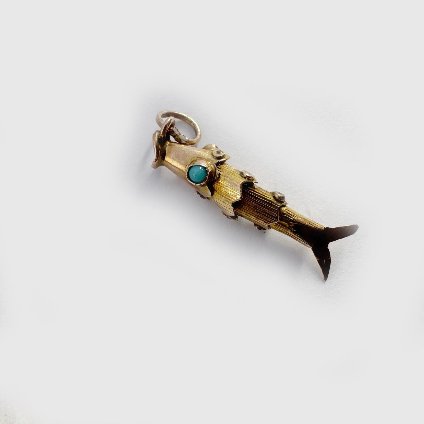 Vintage 14K Gold Fish, Articulated Small Fish Pendant, Antique Charm, Flexible Fish Pendant, 14 ct Gold Fish, Marine Animal Jewelry