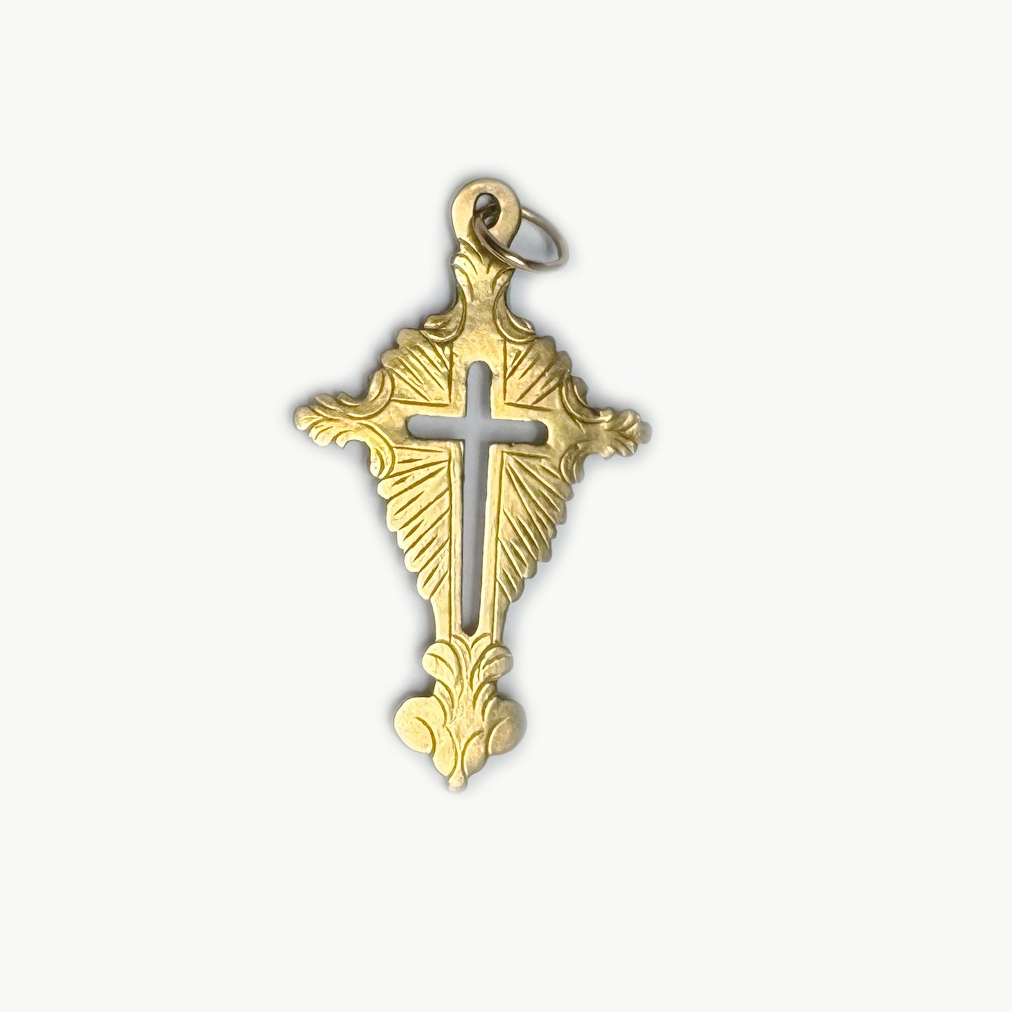 Antique 18k Georgian Cross, Rare Solid Gold Crucifix, 1800s, Continental Gold, 18ct Gold Cross, Early Victorian Period, Solid Gold, Engraved