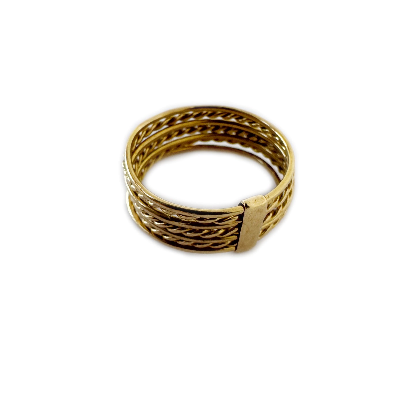 Vintage 18k Gold Semainier Ring, 18ct Gold Seven Bands Ring, Seven Days Ring, Gift For Her, Solid Gold Ring, 1950s, Stackable Ring