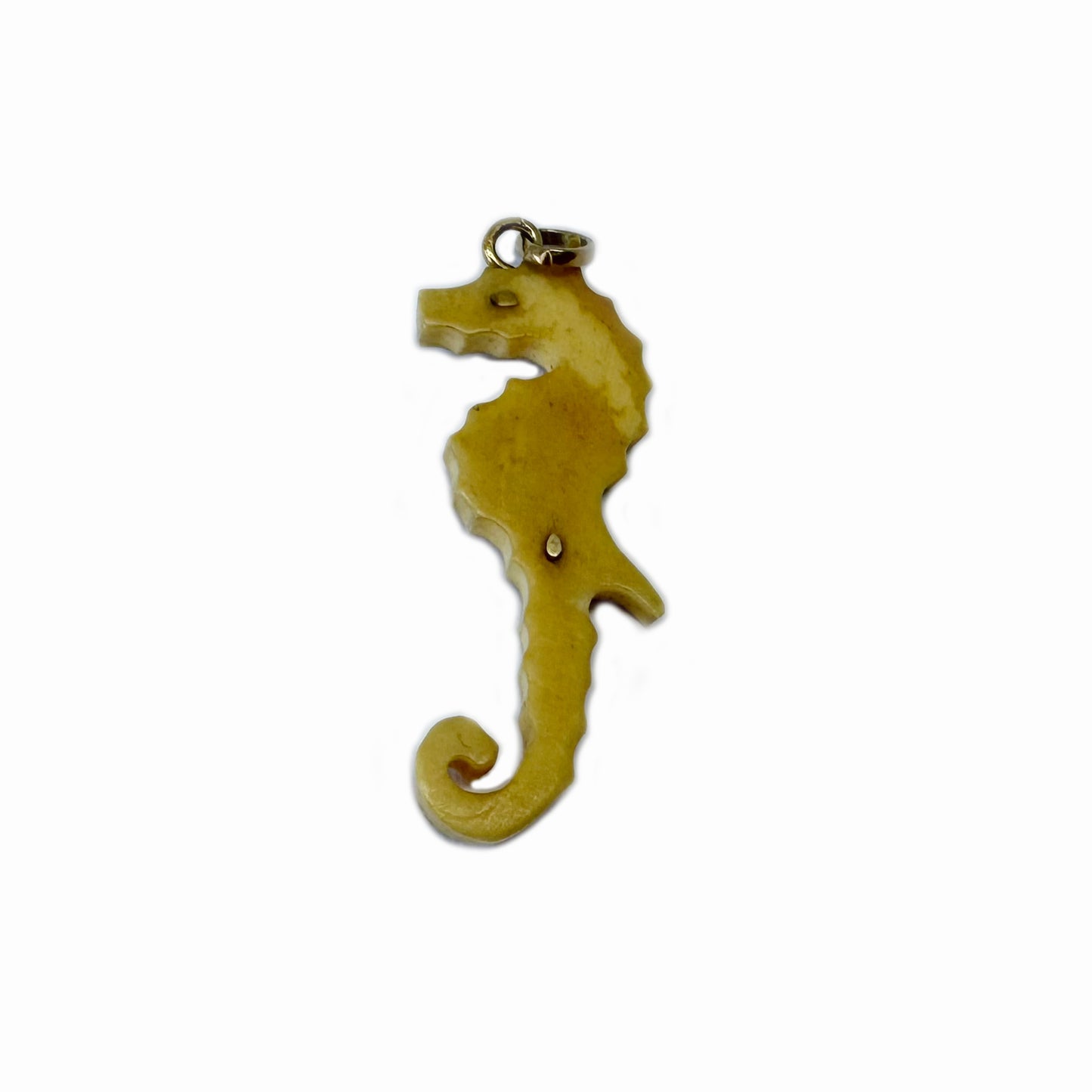 Antique 18k Gold Seahorse Pendant, Victorian Bone Charm, Marine Animal Jewellery, 18 ct Gold Sea Horse Lover Gift, Animal Pendant, Deep Sea
