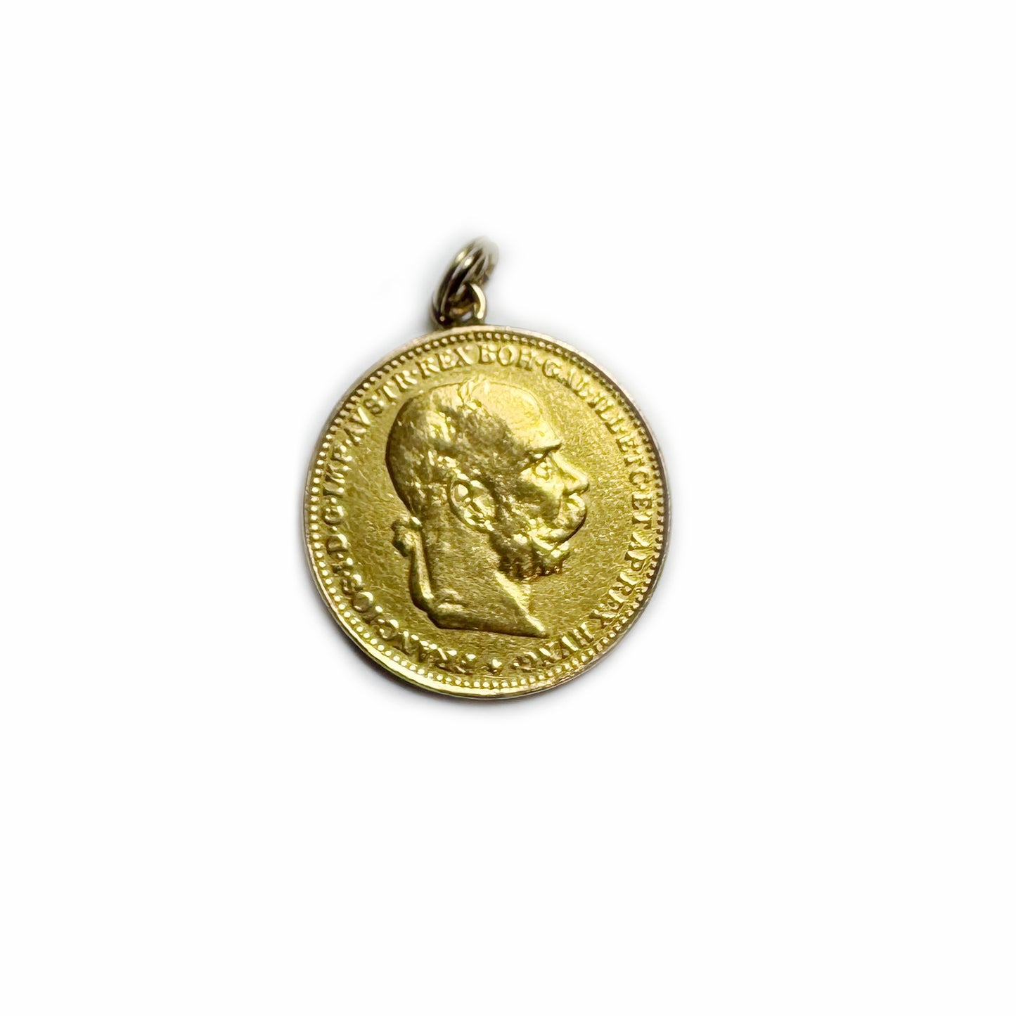 Antique 21k Solid Gold Austro-Hungarian 20 Corona Charm, 21 ct Coin Pendant, Austria  1894 Gold Coin Charm, Gold 6.9 grams