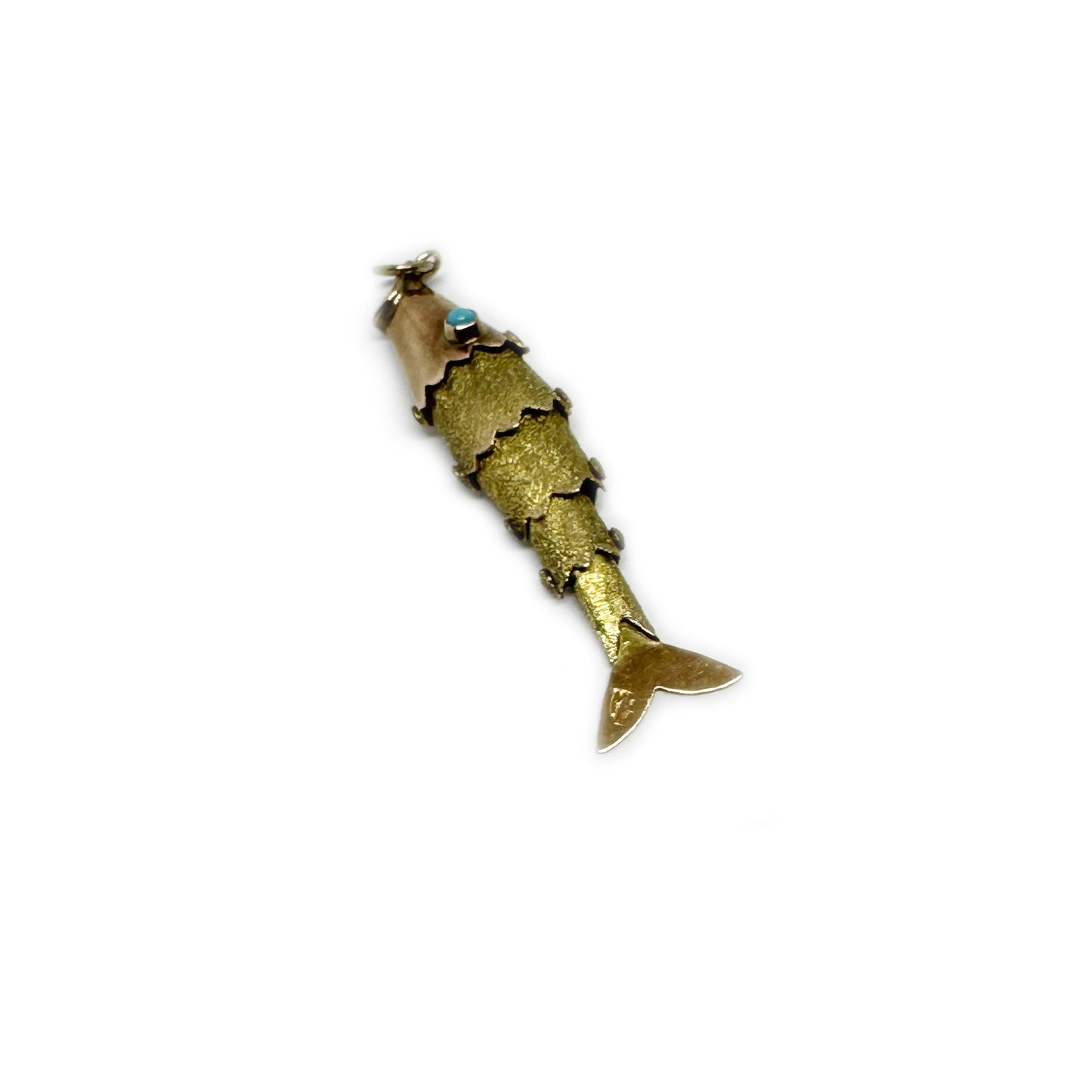 Vintage 14K Gold Fish, Articulated Fish Pendant, Antique Charm, Flexible Fish Pendant, 14 ct Gold Fish, Marine Animal Jewelry