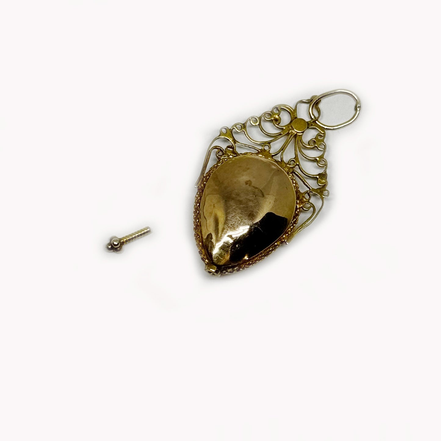 Antique 14k Gold Reliquary Locket, Victorian Portuguese Ex Voto Pendant, 19th Century Charm, Sacred Keepsake, Yellow & Rose Gold Tone