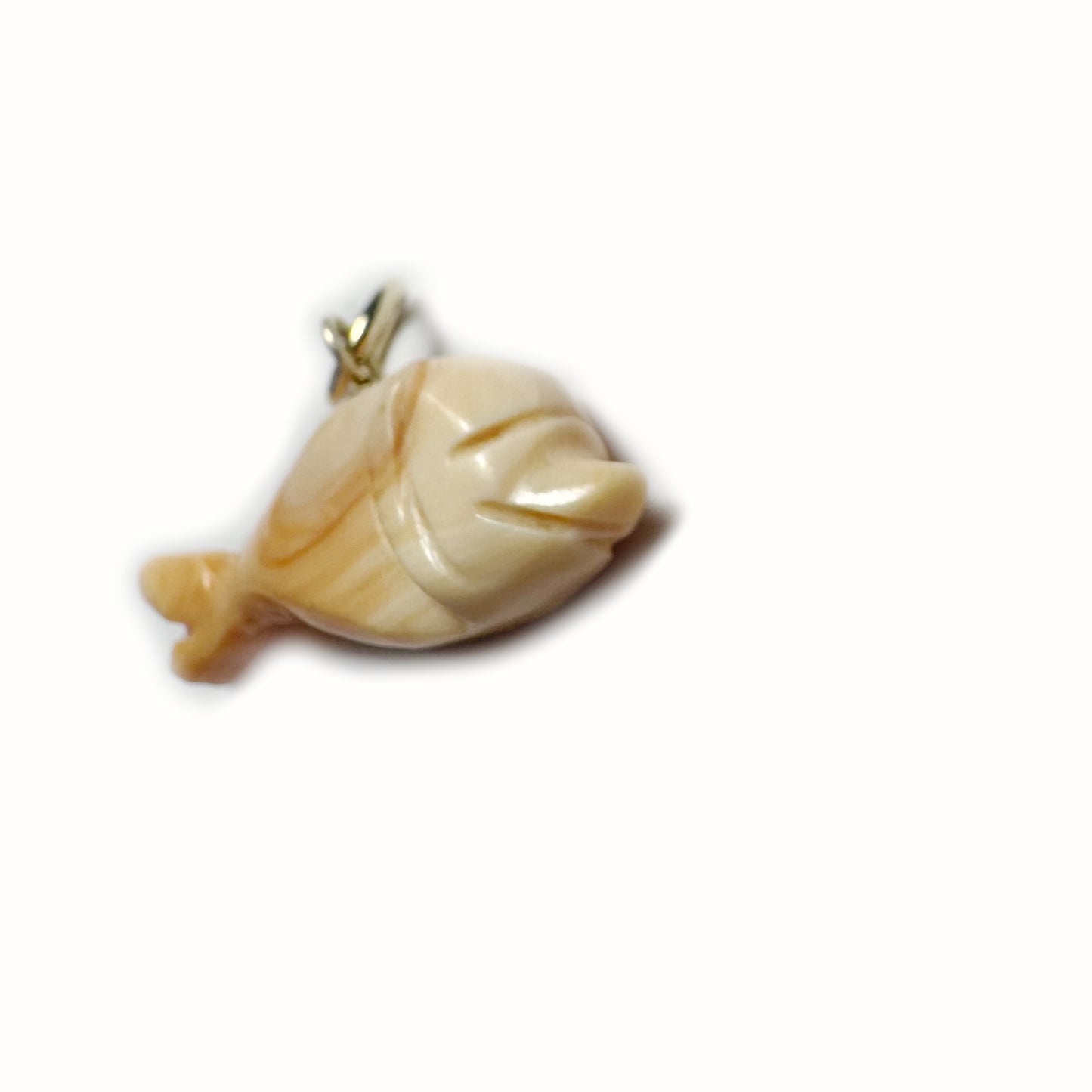 Antique 9k Gold Shell Fish, Animal Charm, Carved Shell, Animal Pendant, Natural Coral, Sea Lover, Marine Lovers Gifts, Gift For Her