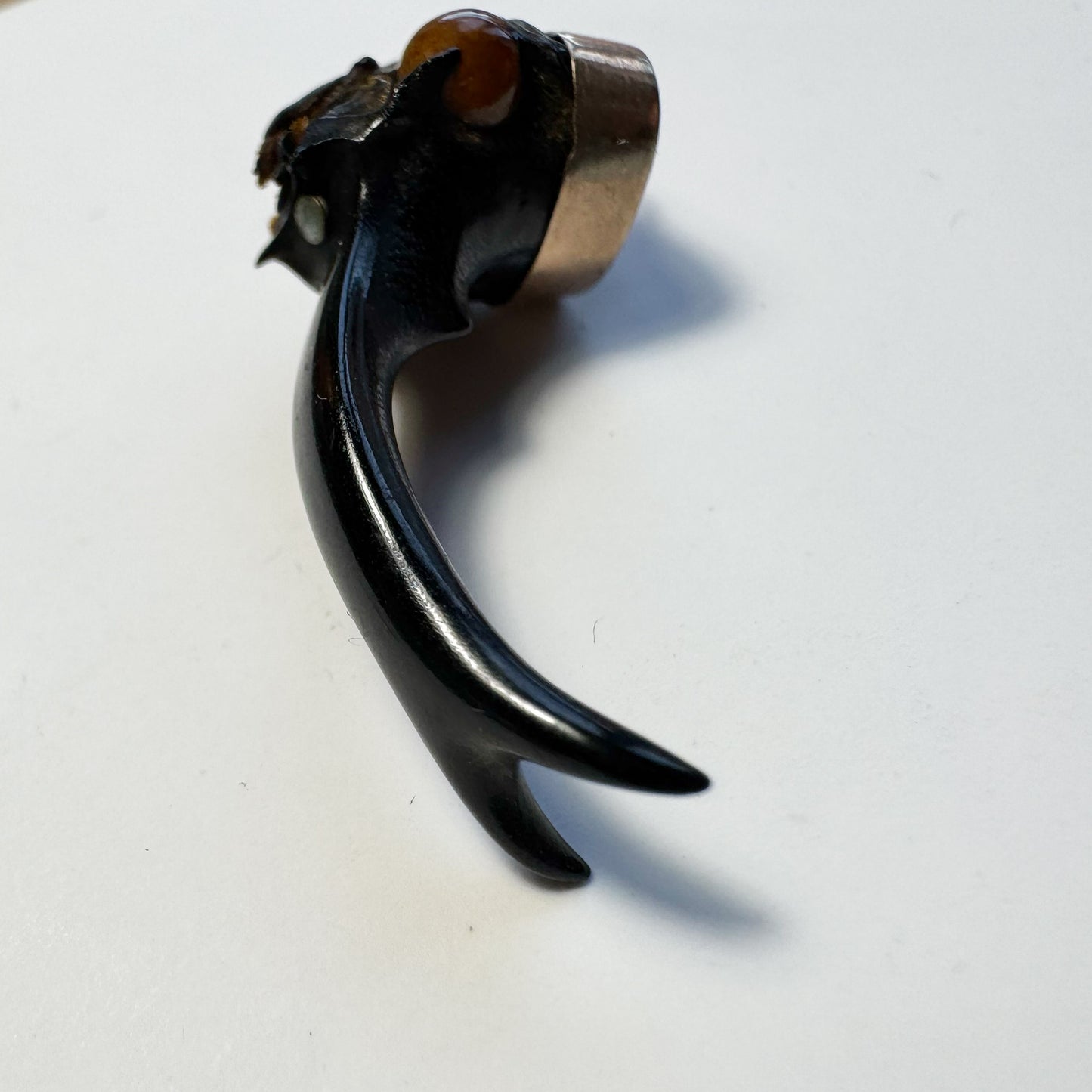 Vintage 9k Gold Stag Beetle Horn Charm: Cyclommatus Metallifer Insect