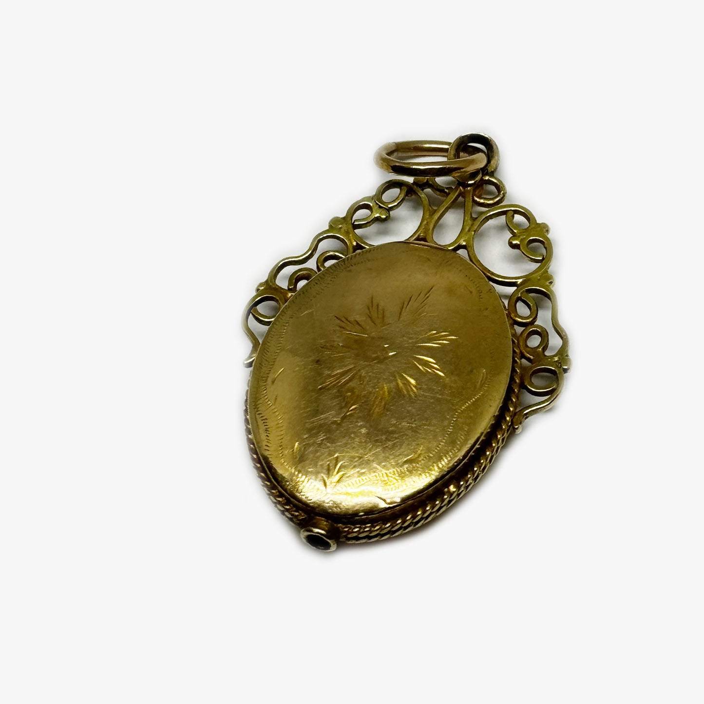 Antique 14k Gold Locket, 14 ct Gold Reliquary, Locket, Portuguese 1800s, Double Sided Locket, Holy Reliquary, 14k Gold Sacred Locket Ex Voto