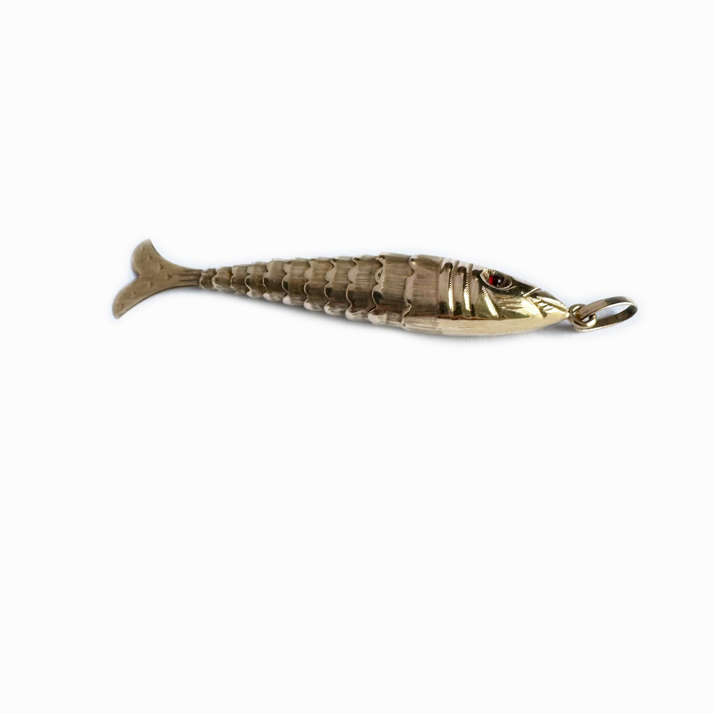 Vintage 9K Gold Fish, Articulated Gold Fish Pendant, Solid 9 ct Gold Water Animal Charm Pendant, Marine Pendant, 9 ct Fish Jewellery Charm