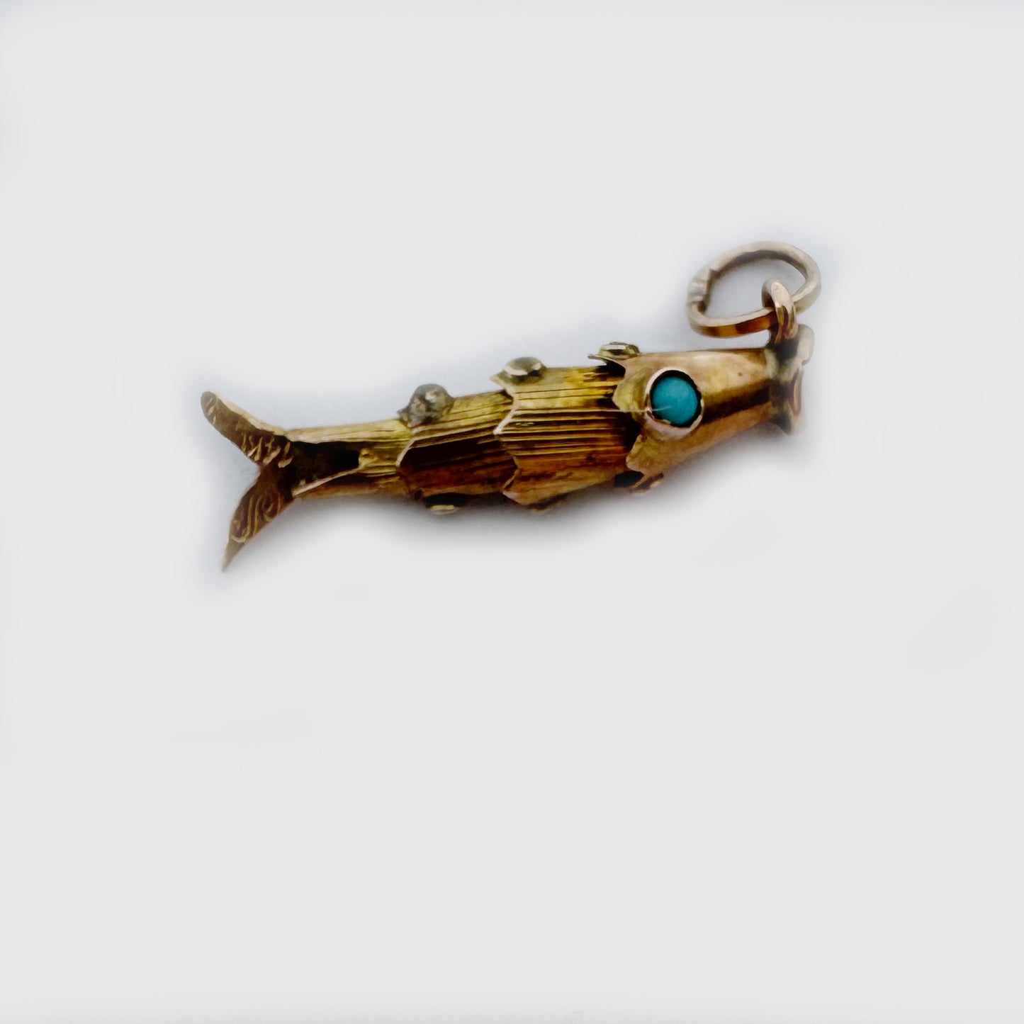 Vintage 14K Gold Fish, Articulated Small Fish Pendant, Antique Charm, Flexible Fish Pendant, 14 ct Gold Fish, Marine Animal Jewelry