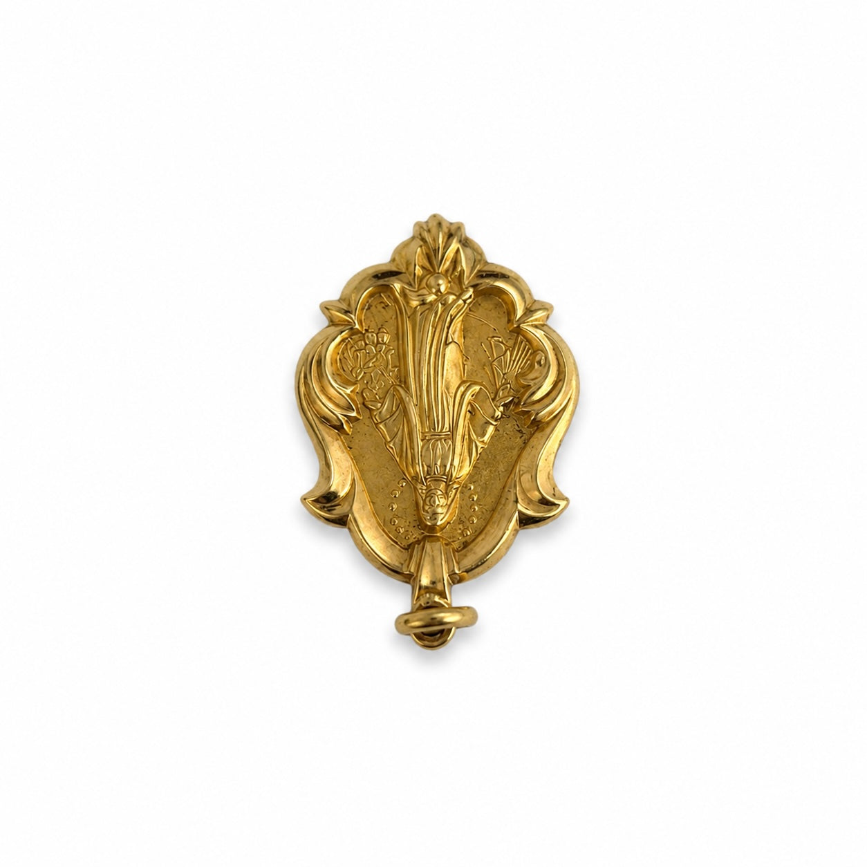 Vintage 18K Gold Miraculous Medal, Antique, Our Lady of Graces Pendant, 18 ct Gold, Portuguese Medal, Catholic Pendant, Gold Religious Charm