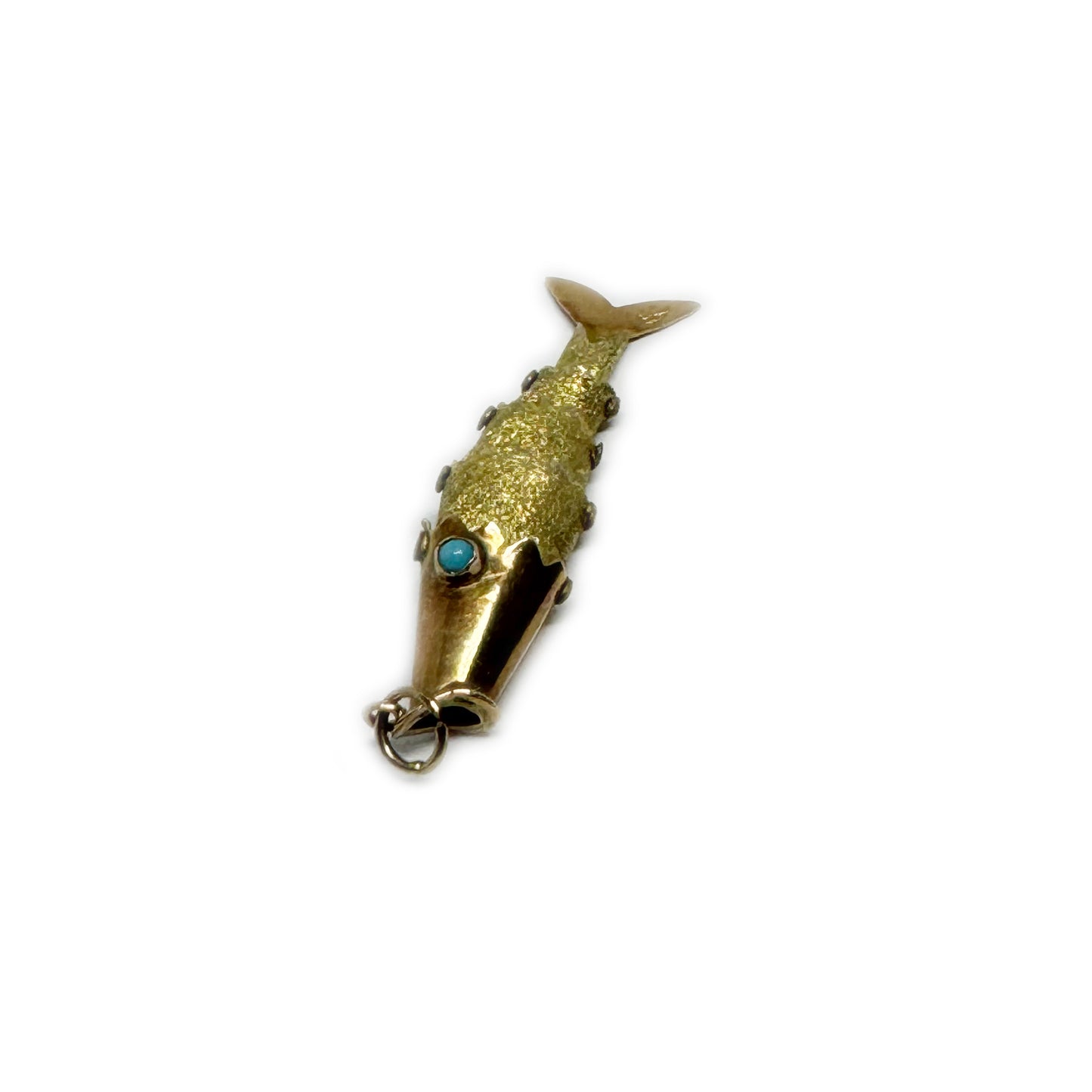 Vintage 14K Gold Fish, Articulated Fish Pendant, Antique Charm, Flexible Fish Pendant, 14 ct Gold Fish, Marine Animal Jewelry