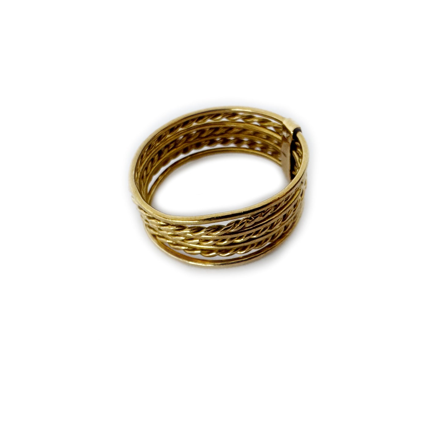Vintage 18k Gold Semainier Ring, 18ct Gold Seven Bands Ring, Seven Days Ring, Gift For Her, Solid Gold Ring, 1950s, Stackable Ring