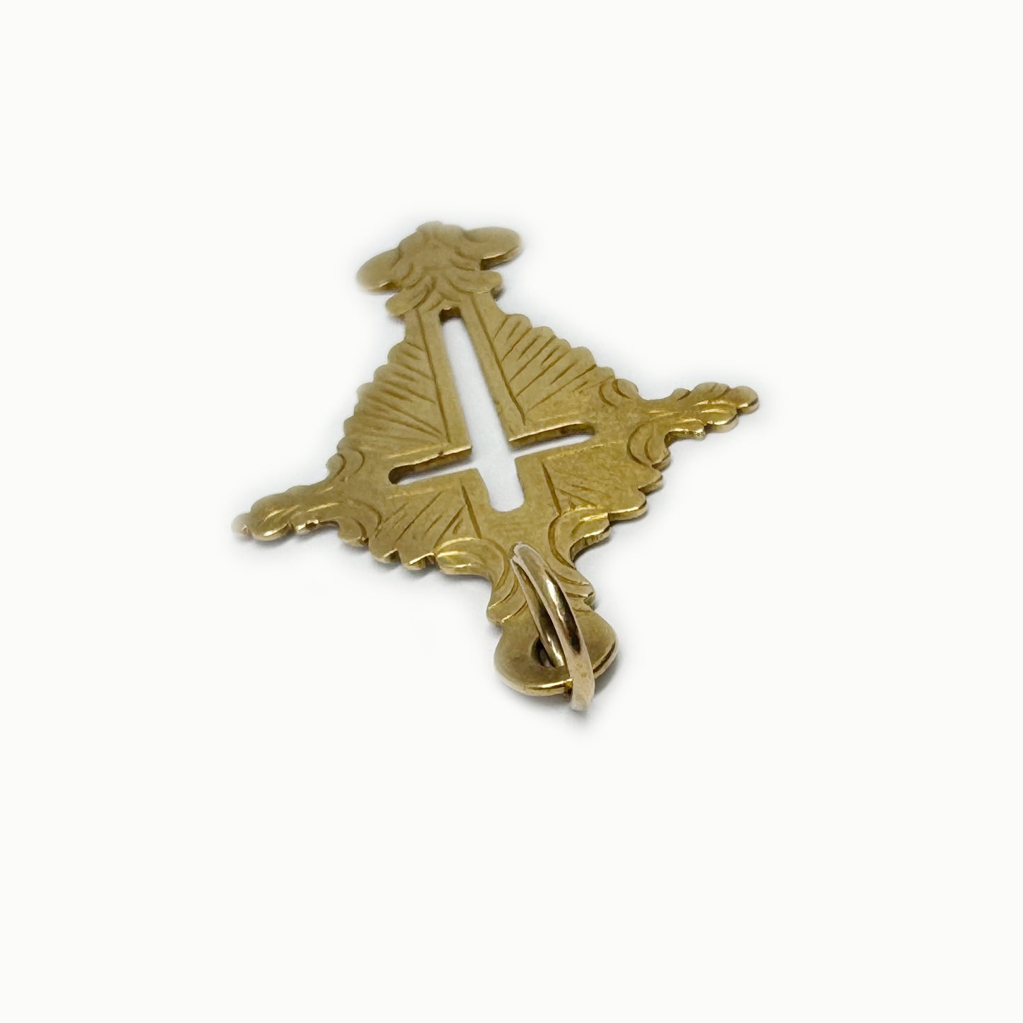 Antique 18k Georgian Cross, Rare Solid Gold Crucifix, 1800s, Continental Gold, 18ct Gold Cross, Early Victorian Period, Solid Gold, Engraved