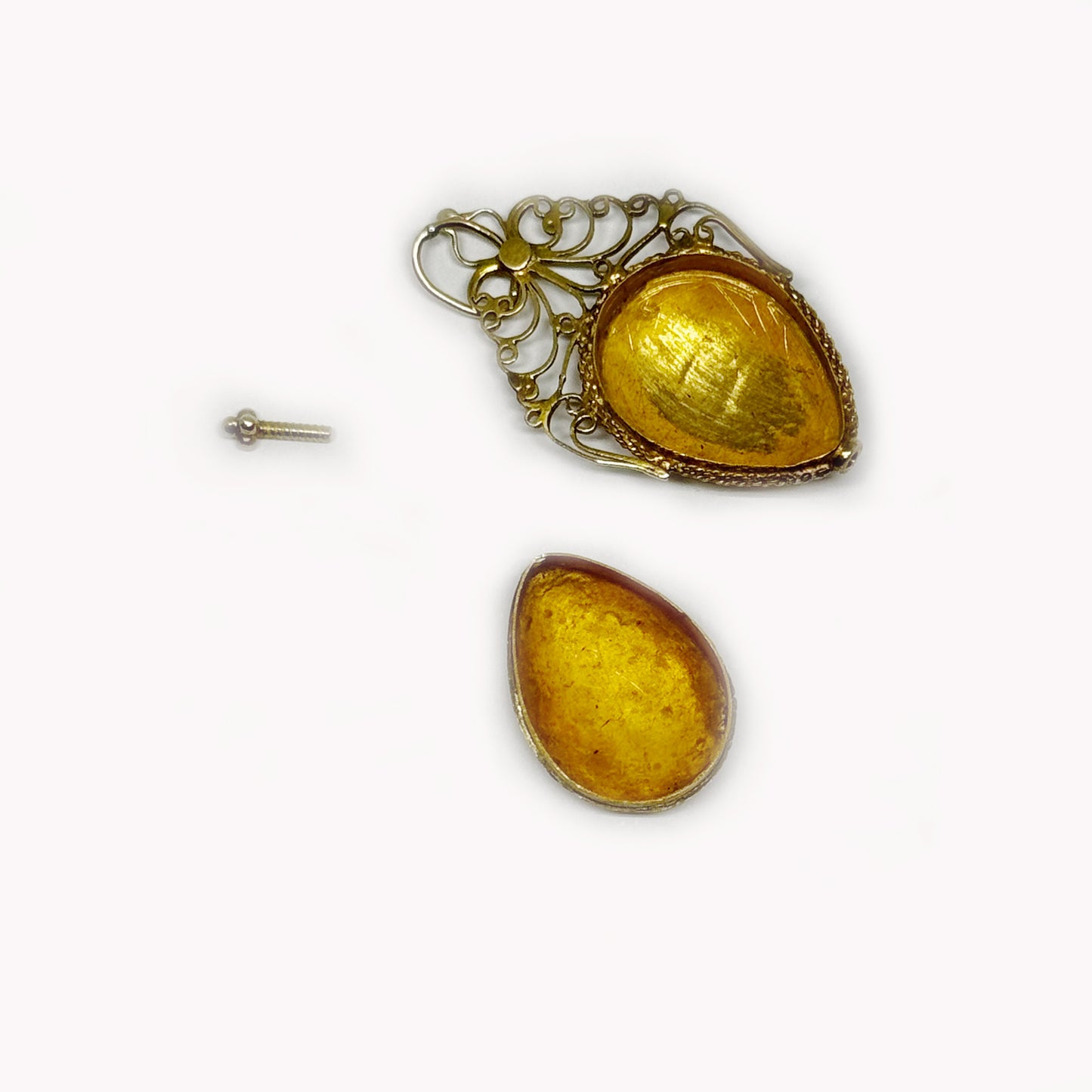 Antique 14k Gold Reliquary Locket, Victorian Portuguese Ex Voto Pendant, 19th Century Charm, Sacred Keepsake, Yellow & Rose Gold Tone