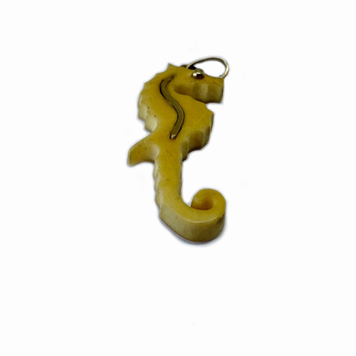 Antique 18k Gold Seahorse Pendant, Victorian Bone Charm, Marine Animal Jewellery, 18 ct Gold Sea Horse Lover Gift, Animal Pendant, Deep Sea