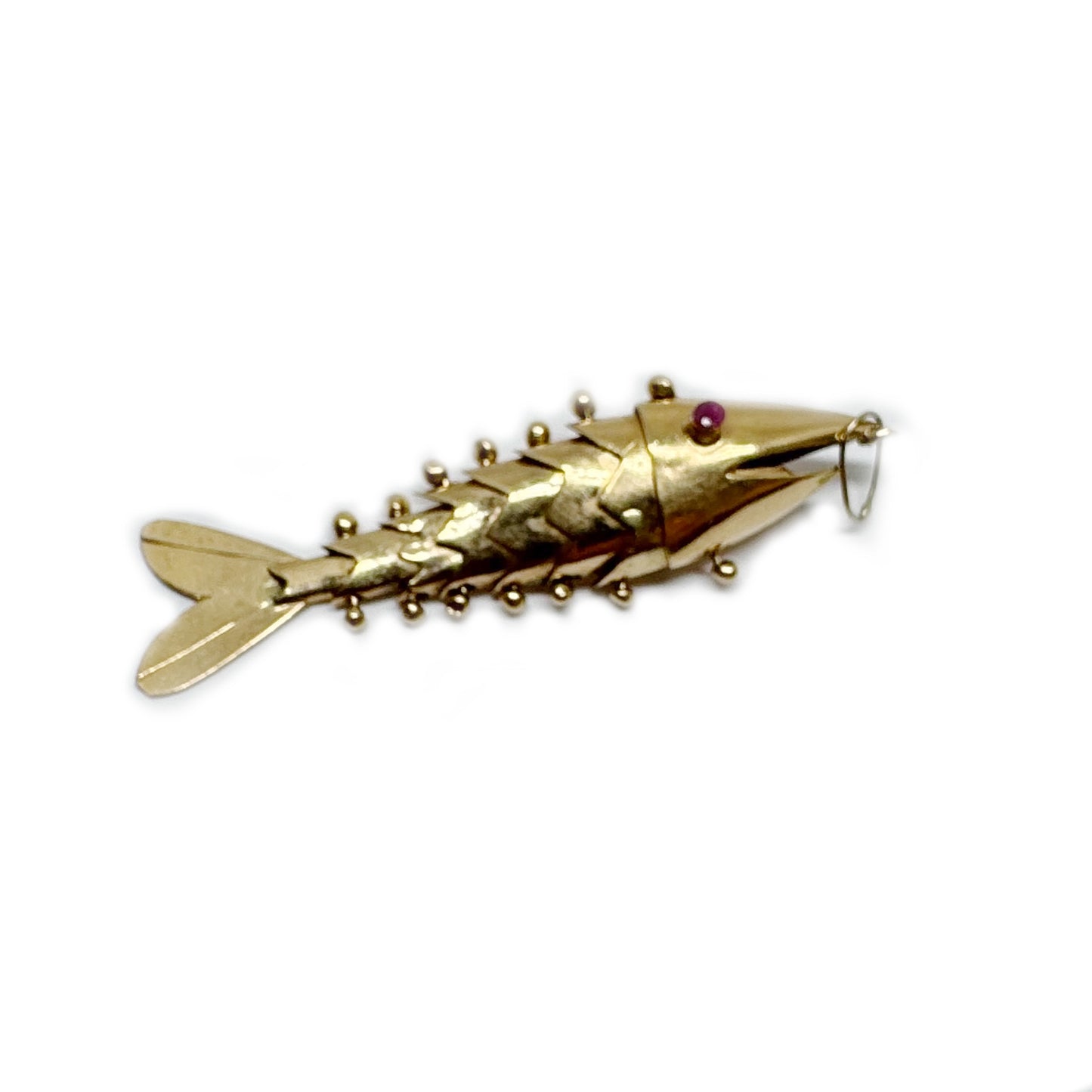 Vintage 14K Gold Fish, Articulated Fish Pendant, Antique Charm, Flexible Fish Pendant, 14 ct Gold Fish, Marine Animal Jewelry, Mid Century