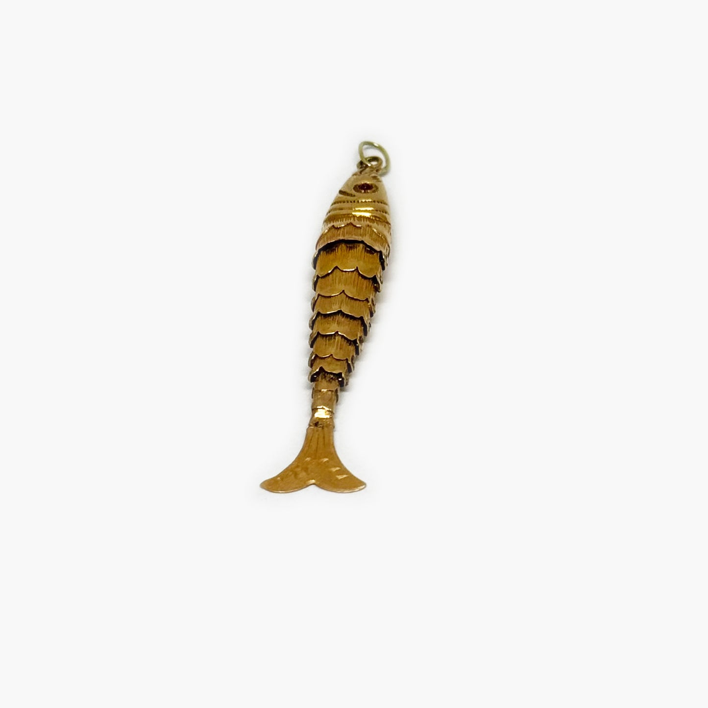 Vintage 18K Gold Fish, Articulated Fish Pendant, Antique Charm, Flexible Fish Pendant, 18 ct Gold Fish, Marine Animal Jewelry, 3.3 Grams