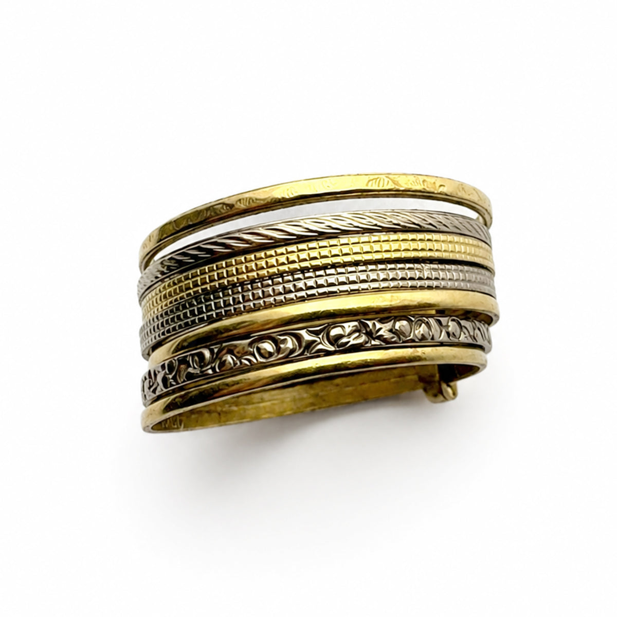 Vintage 18k Gold Semainier Ring, 18ct Gold Seven Bands Ring, Seven Days Ring, Gift For Her, Solid Gold Ring, 1950s, Stackable Ring