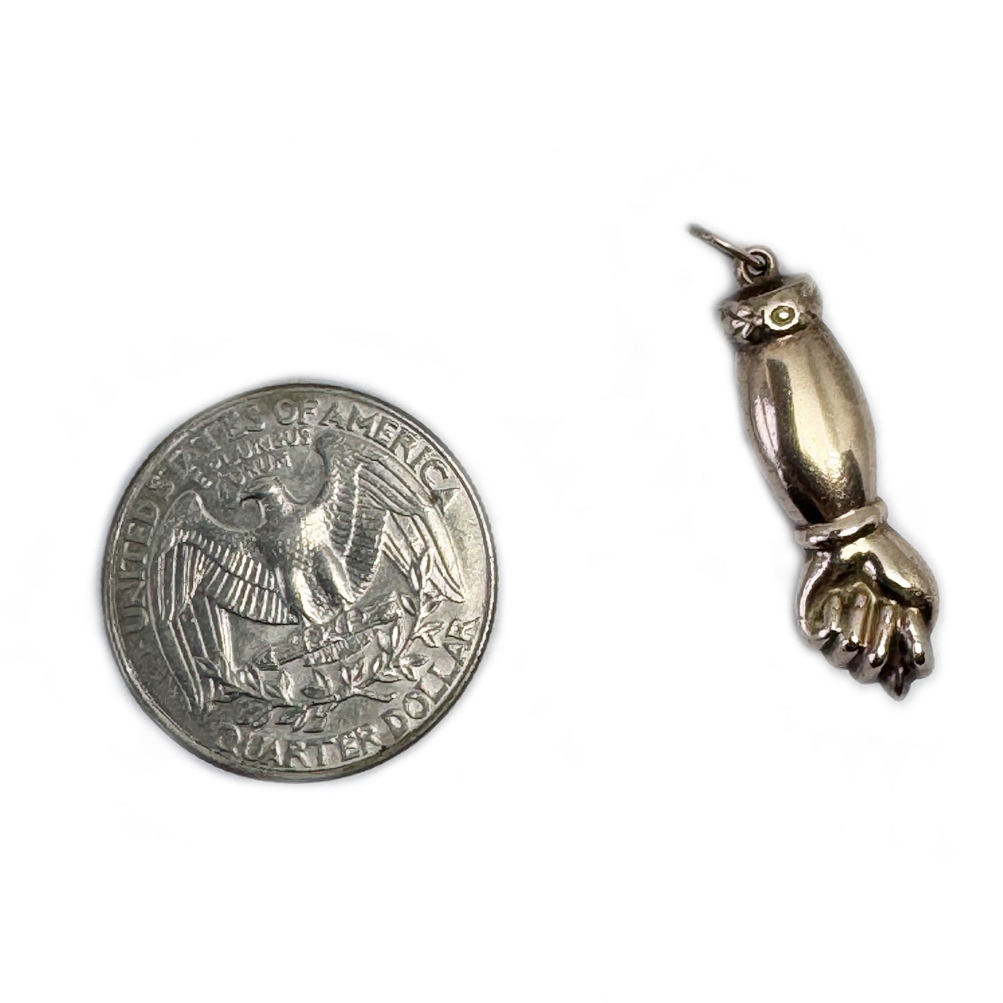 Antique 14k Rose Gold Figa Hand Pendant, Victorian Mano Fico Good Luck Amulet Charm,Protective Talisman, Warm Rose-Yellow Tone