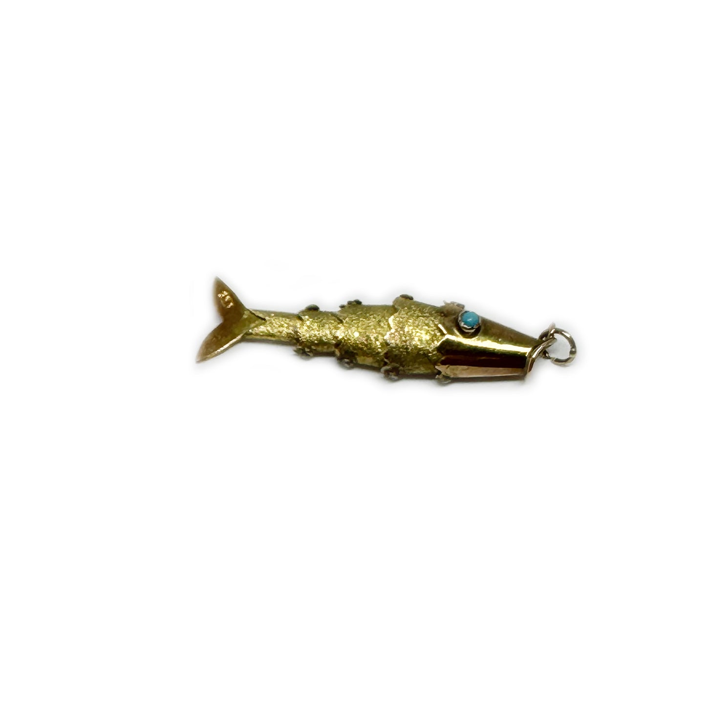 Vintage 14K Gold Fish, Articulated Fish Pendant, Antique Charm, Flexible Fish Pendant, 14 ct Gold Fish, Marine Animal Jewelry