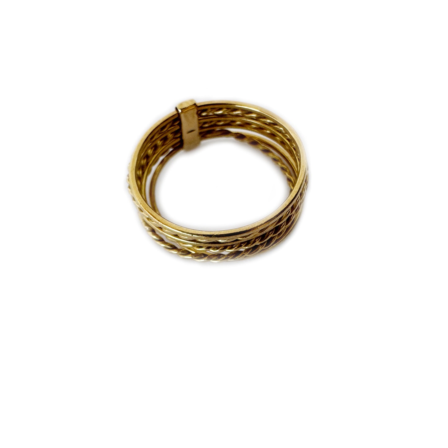Vintage 18k Gold Semainier Ring, 18ct Gold Seven Bands Ring, Seven Days Ring, Gift For Her, Solid Gold Ring, 1950s, Stackable Ring
