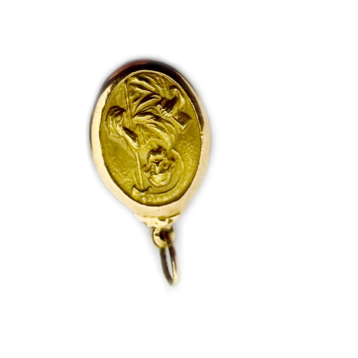 Vintage 18k Gold Saint Jude Thaddeus Medal Pendant, Catholic Patron of Lost Causes Charm, Small Religious Gold Pendant Gift