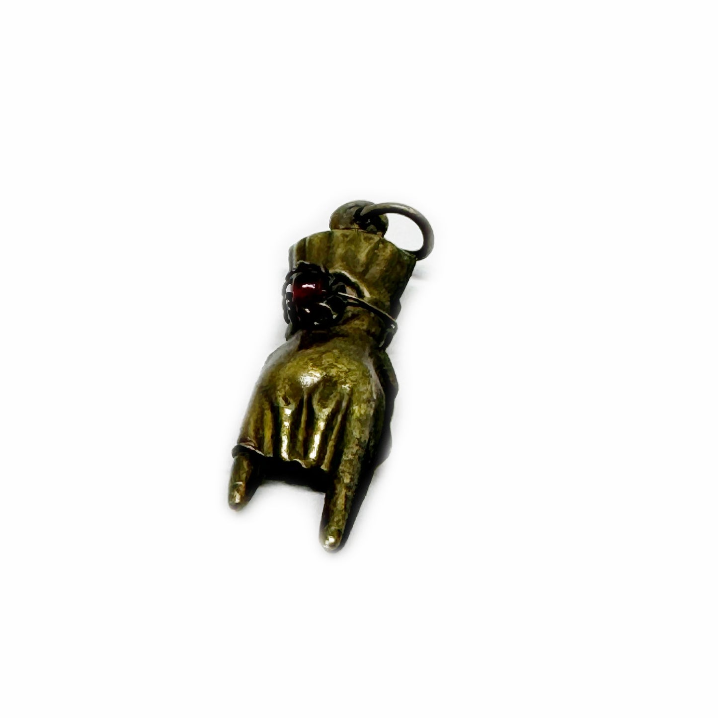 Antique Metal Horned HandPendant, 19th Century Italian Sign Of Horn, 1800s Puffed Mano Cornuto Charm, Fist Amulet, Figa Charm, Mano Fico