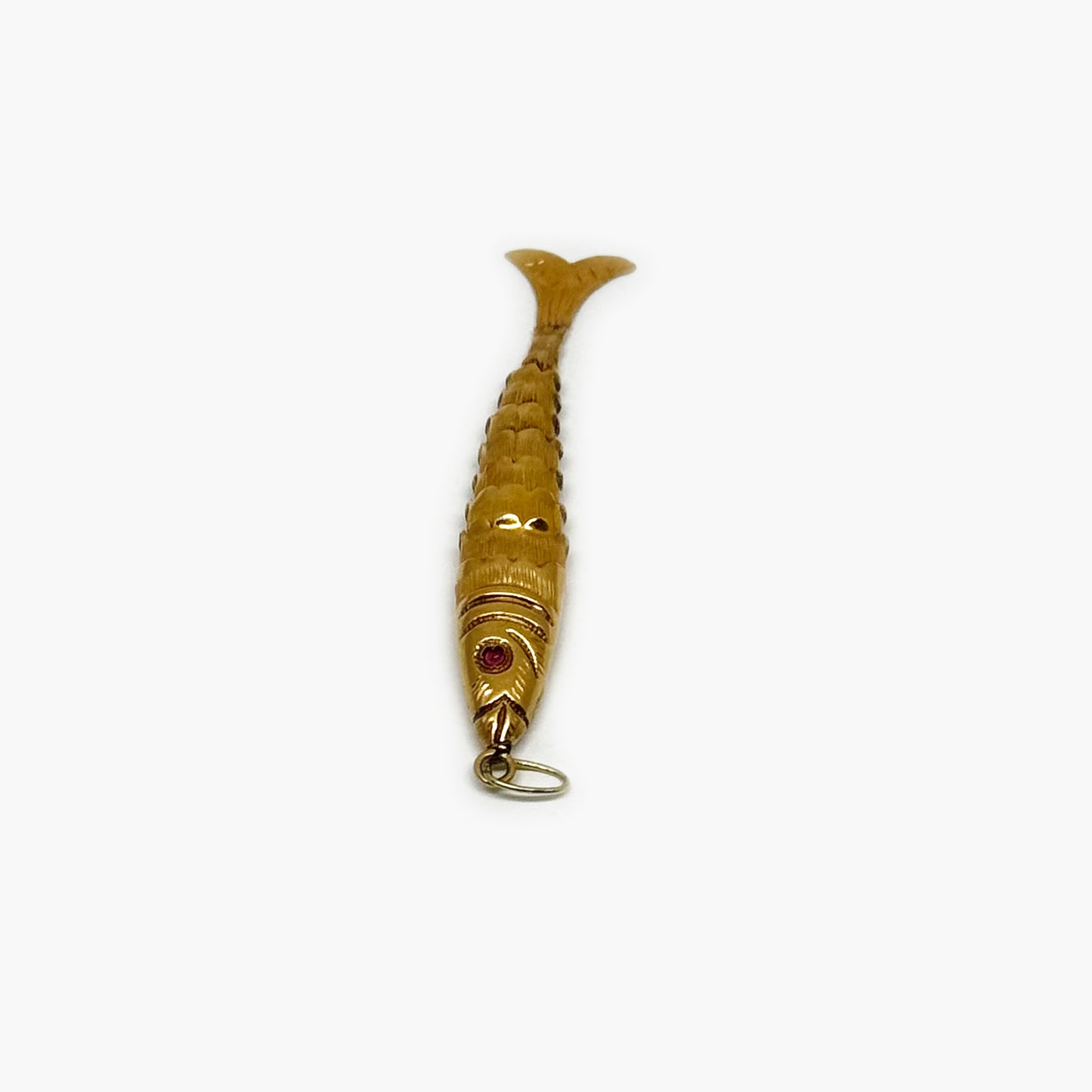 Vintage 18K Gold Fish, Articulated Fish Pendant, Antique Charm, Flexible Fish Pendant, 18 ct Gold Fish, Marine Animal Jewelry, 3.3 Grams