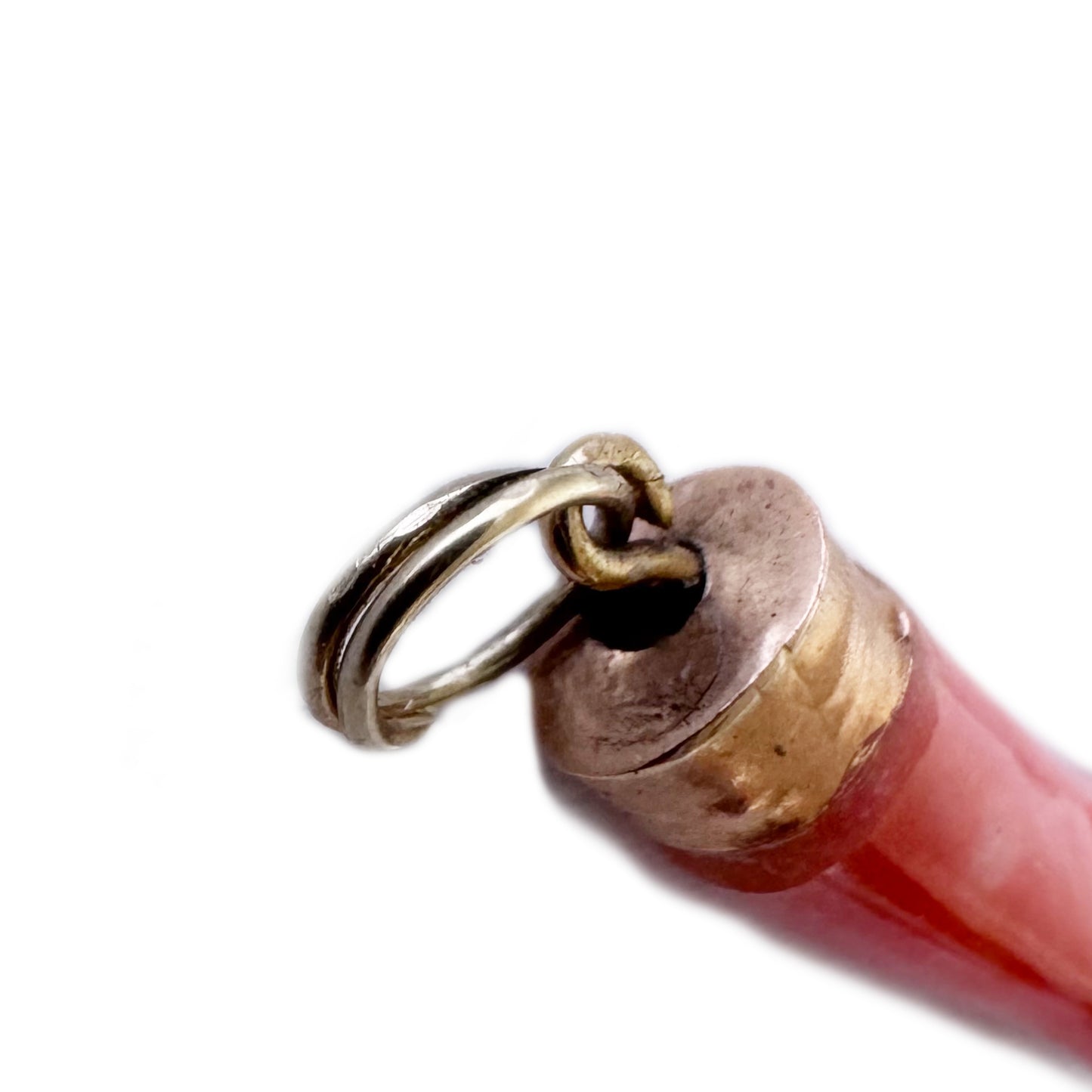 Antique 14k Gold Coral Figa Charm, Victorian Mediterranean Coral Mano Fico, 14ct Gold Lucky Hand Pendant, Evil Eye Protection Amulet