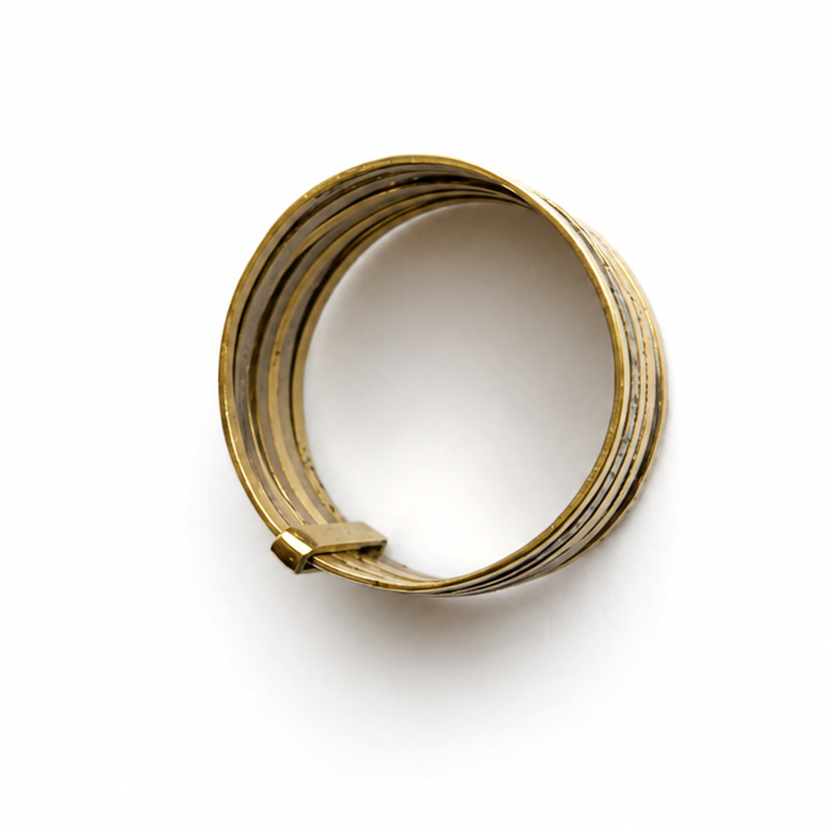 Vintage 18k Gold Semainier Ring, 18ct Gold Seven Bands Ring, Seven Days Ring, Gift For Her, Solid Gold Ring, 1950s, Stackable Ring
