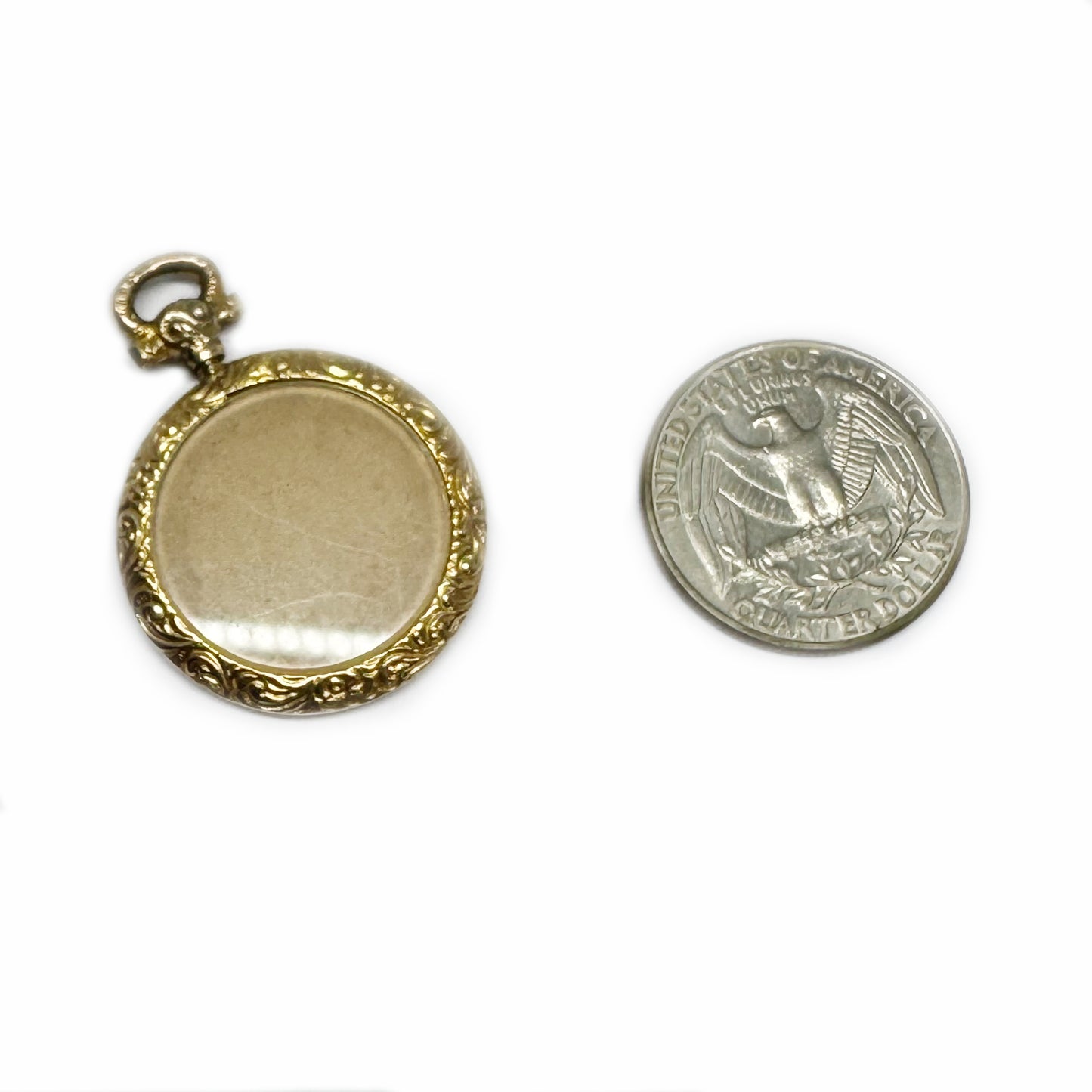 Antique Edwardian 9k Gold Chased Locket Pendant, 9ct Gold Photo Locket, Early 1900s Keepsake