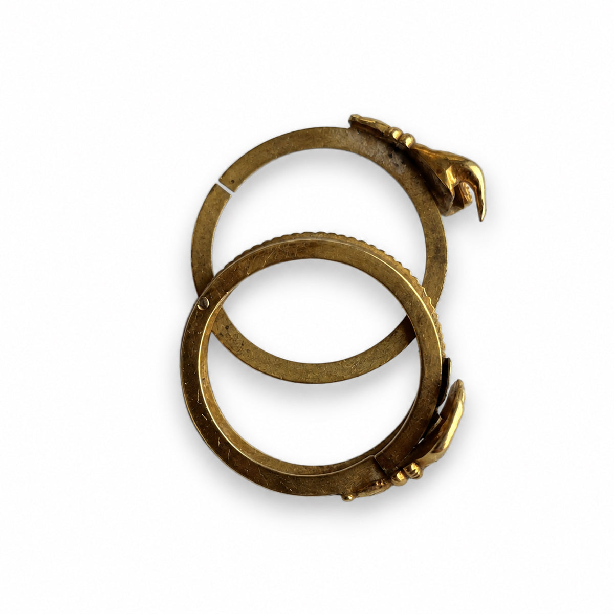 Antique 14K Gold Fede Ring, Clasped Hands Ring, Georgian Victorian Lover's Hands, Hinged Friendship Ring, Symbol of Love, UK L US 5.75 3.3 grams