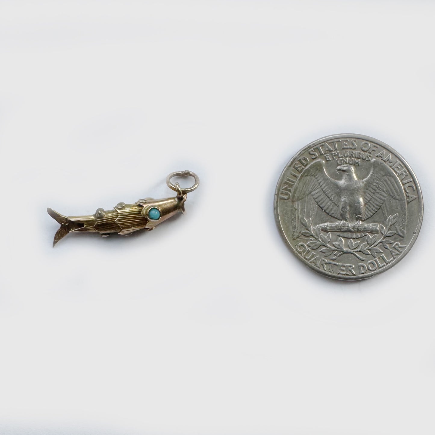 Vintage 14K Gold Fish, Articulated Small Fish Pendant, Antique Charm, Flexible Fish Pendant, 14 ct Gold Fish, Marine Animal Jewelry