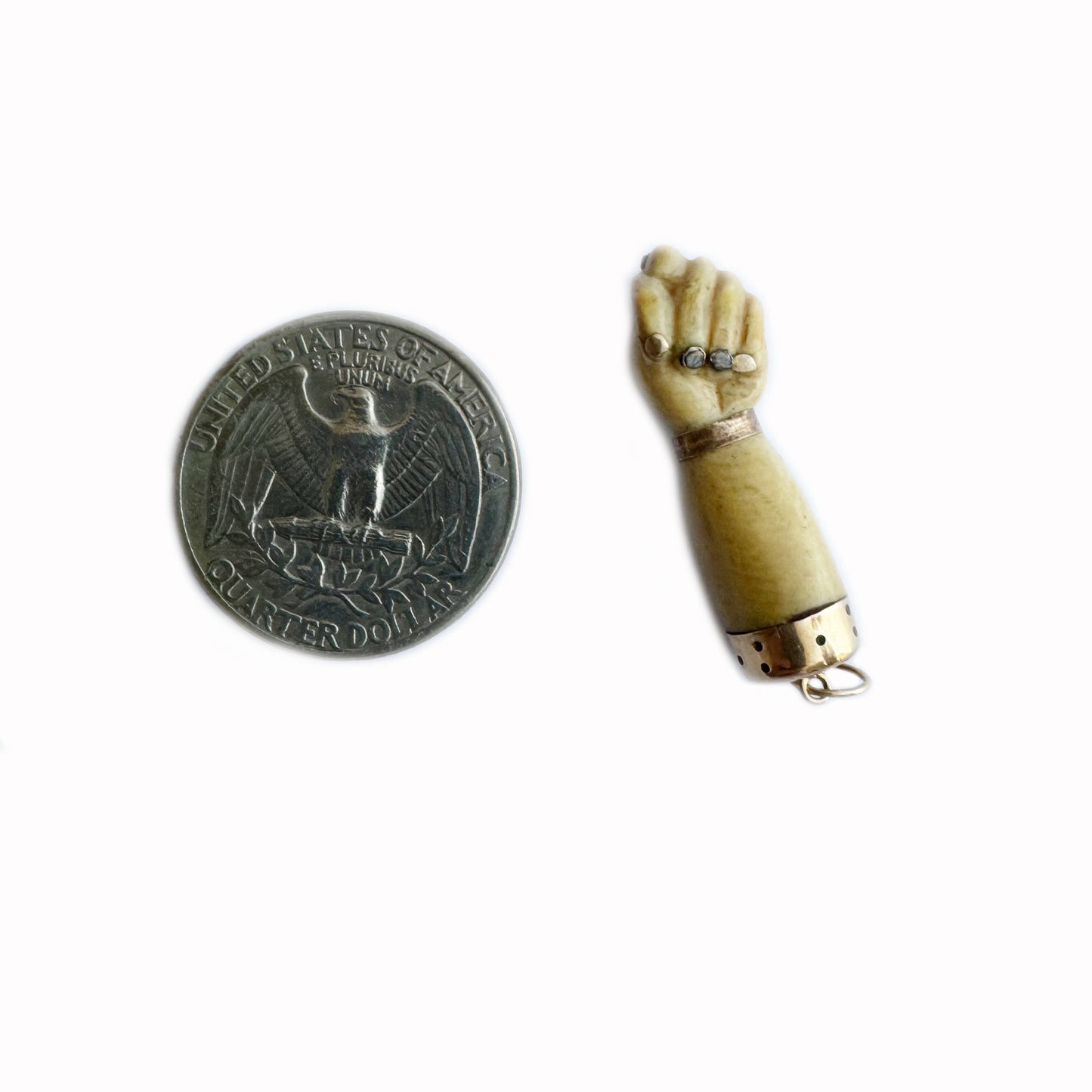 Antique 14k Bone Figa, 14 ct Gold, Bone Mano Fico, Victorian Jewelry, Figa Charm, Amulet, Hand Pendant, Mano Figa, Evil Eye, Lucky Charm