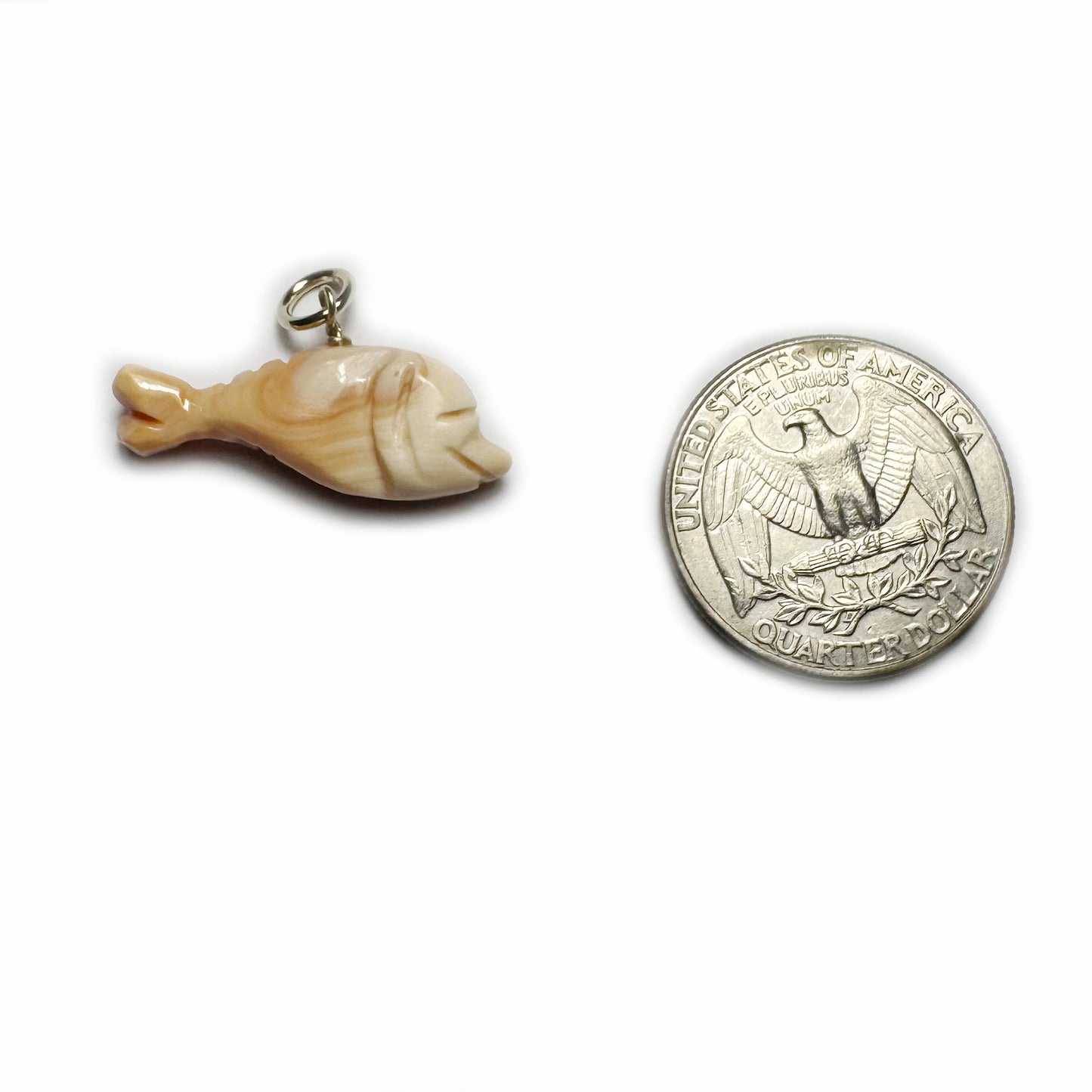 Antique 9k Gold Shell Fish, Animal Charm, Carved Shell, Animal Pendant, Natural Coral, Sea Lover, Marine Lovers Gifts, Gift For Her