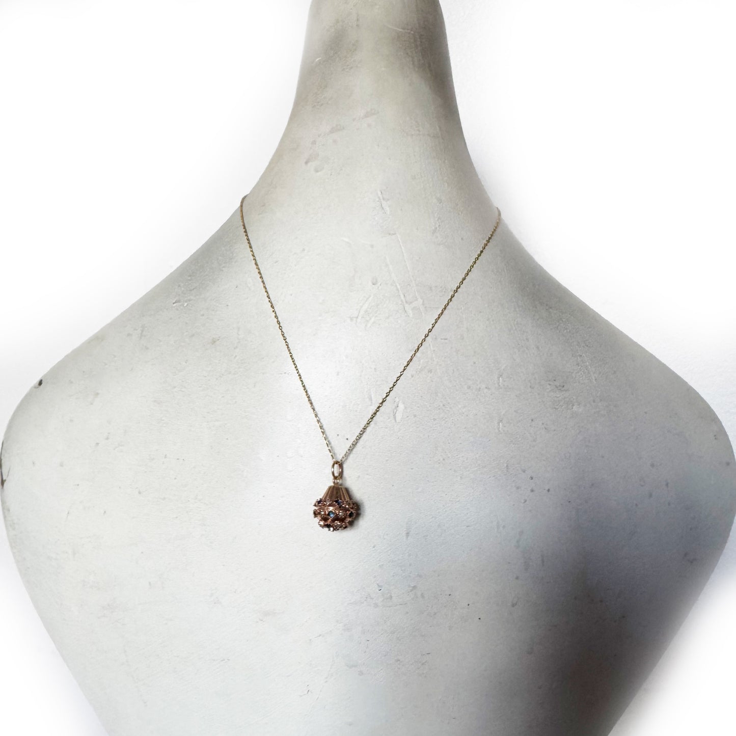 Antique Portuguese High Karat Gold Bouquet Cluster Charm Pendant, Boar Head Marked, 19.2k Gold