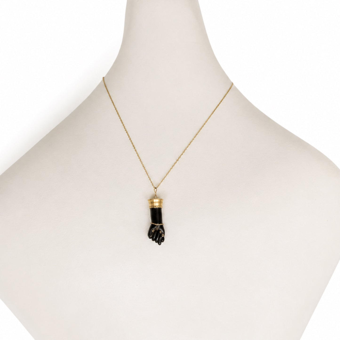 Antique 18K Gold Black Figa, Jet, Victorian Figa Pendant, Amulet, Mano Fico, Figa Pendant, Evil Eye, Figa Charm, Victorian Hand Amulet