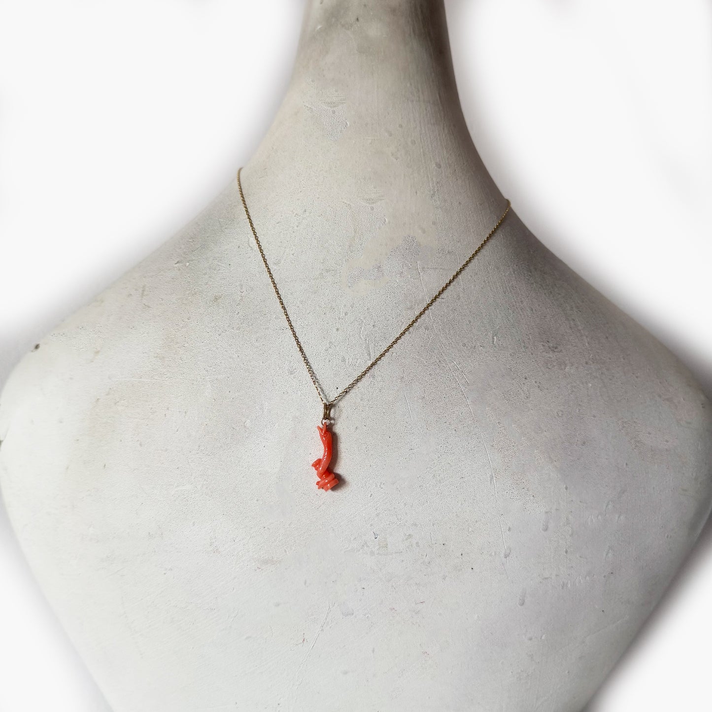 Antique Mediterranean 9k Gold Coral Serpent Pendant, 9ct Gold Talisman Charm, Carved Coral Mythical Creature, Protective Amulet