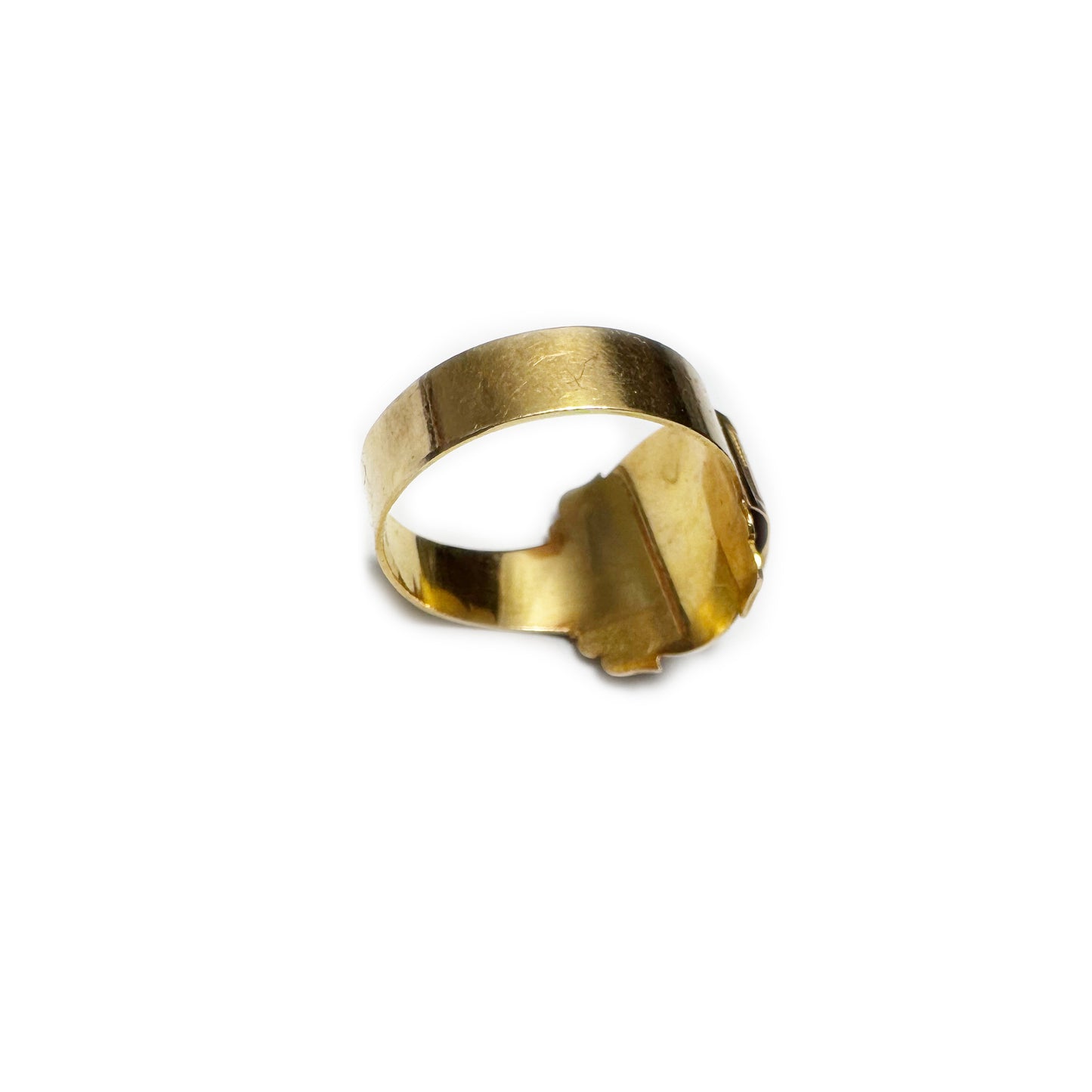 Vintage 18k Gold Storyteller Band Ring, 1940s Asian Silhouette, Antique Layered Gold Ring, Unique Profile Design, Solid Gold Statement Piece