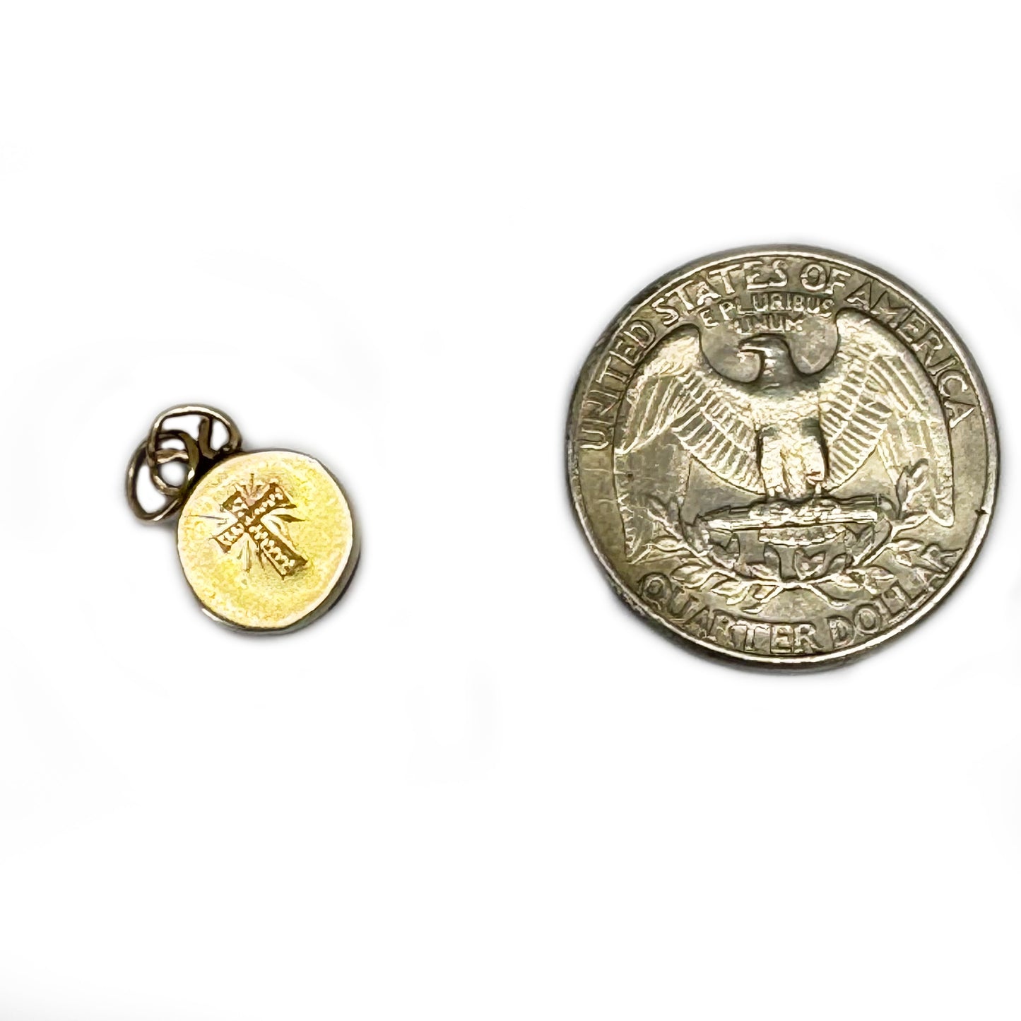 Vintage 14k Gold Agnus Dei Charm Pendant, 1940s Catholic Lamb of God Medal, Double Sided Religious Jewellery, St Jude Devotional Gift