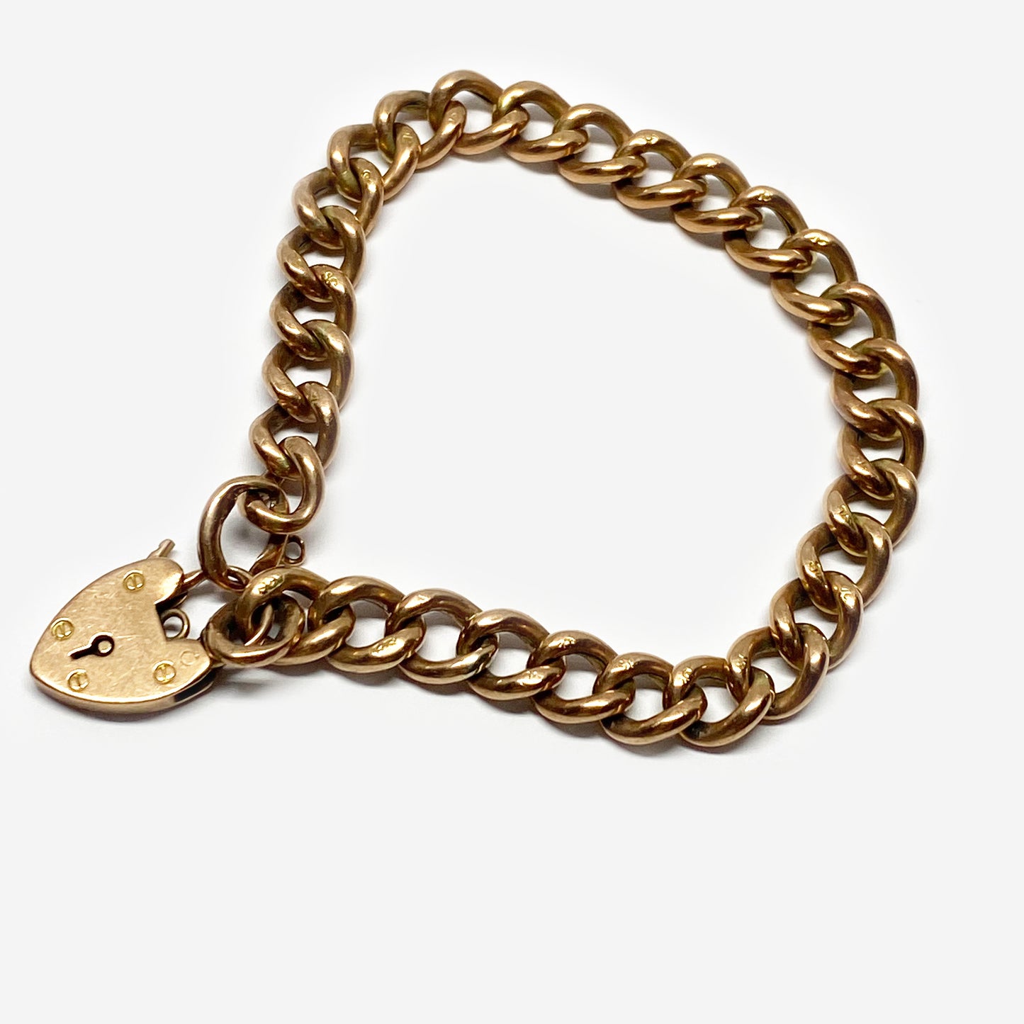 Antique 9k Rose Gold Curb Link Bracelet