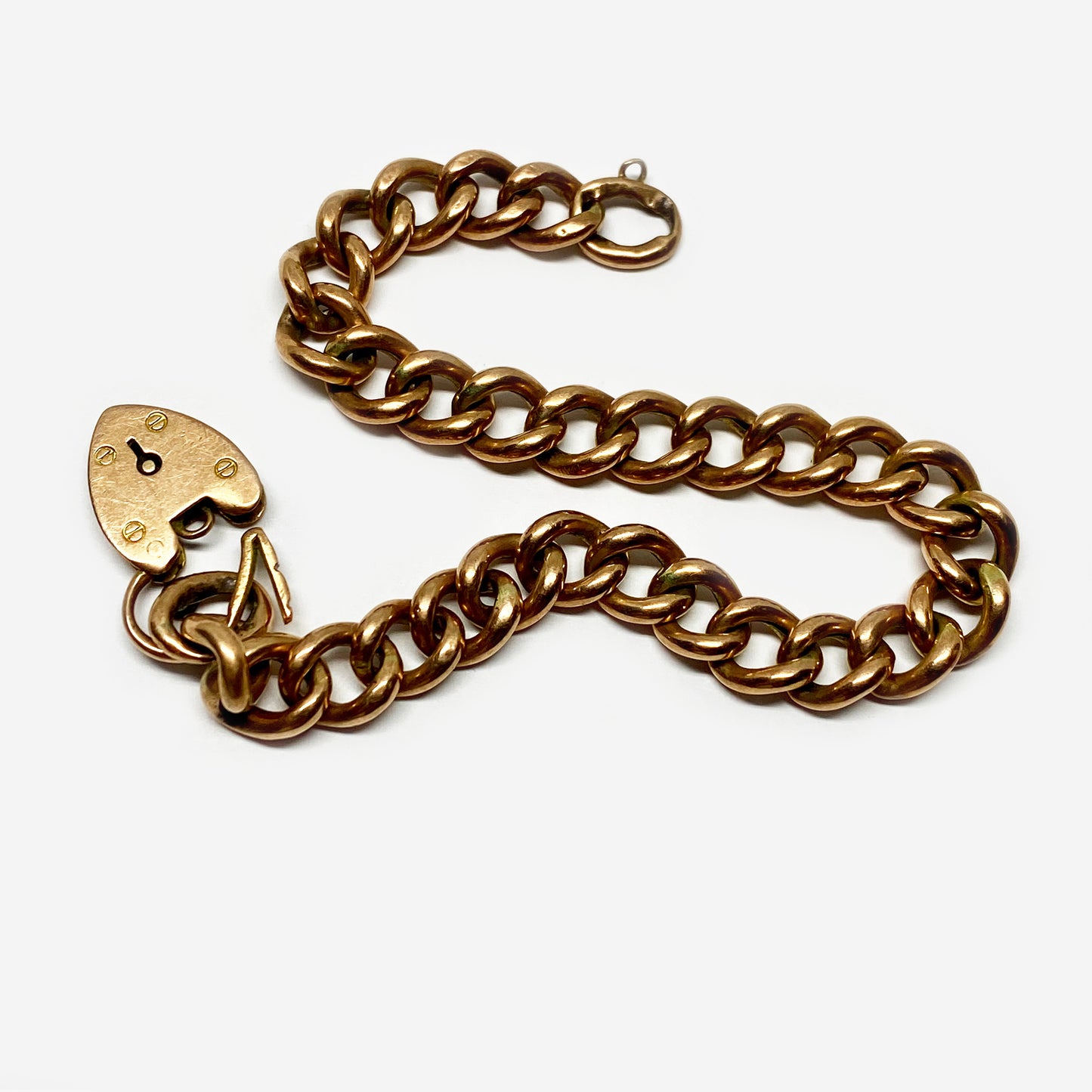 Antique 9k Rose Gold Curb Link Bracelet