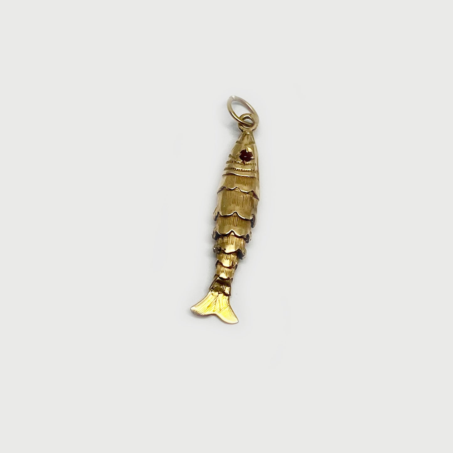 Solid 18K Gold Fish, Articulated Gold Fish Pendant