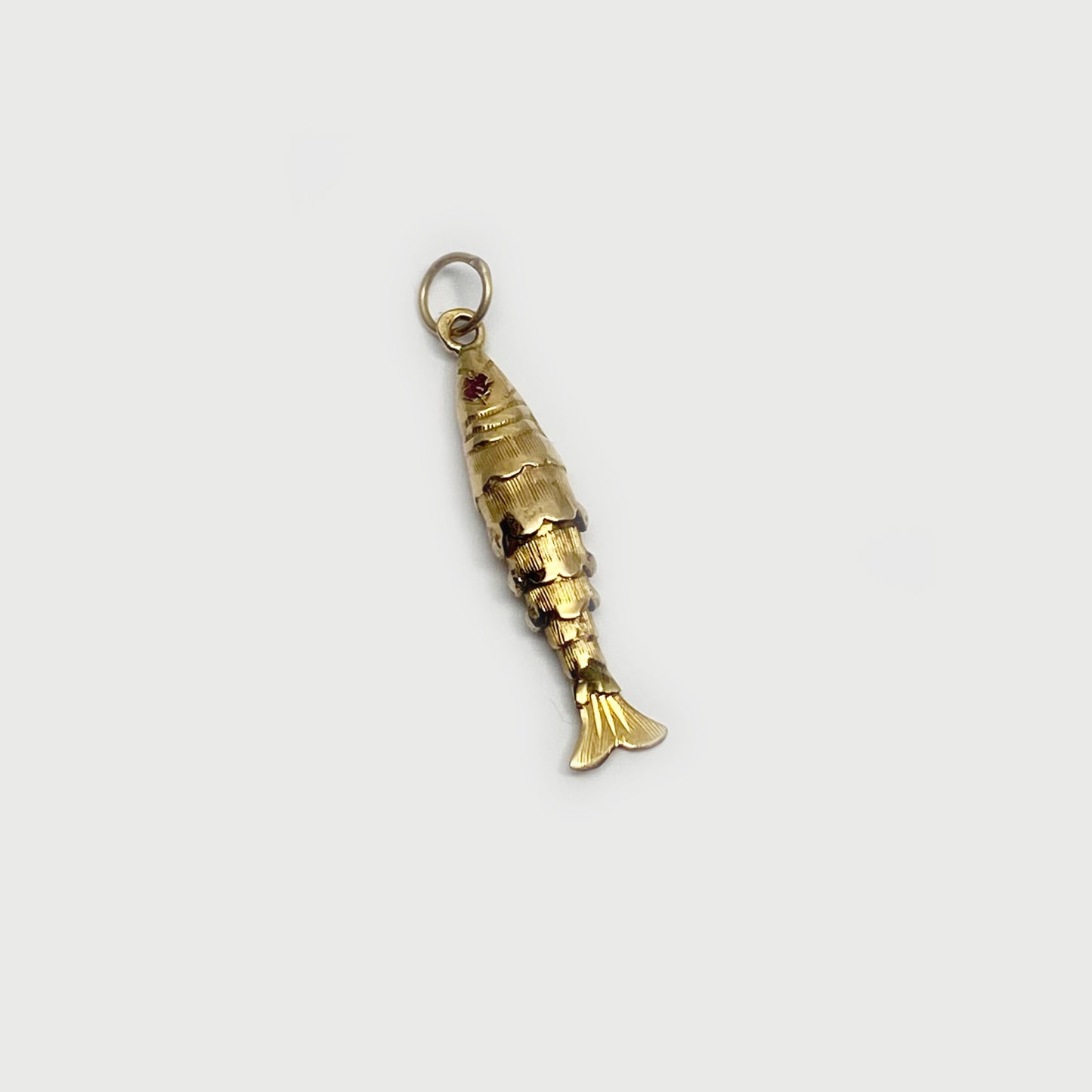 Solid 18K Gold Fish, Articulated Gold Fish Pendant