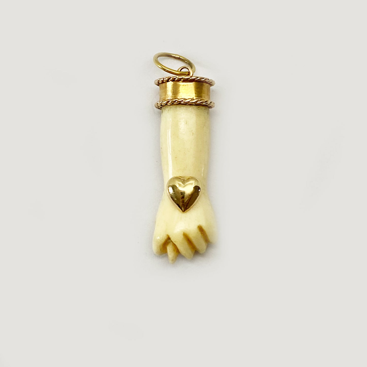 Antique 18K Gold Bone Figa Charm