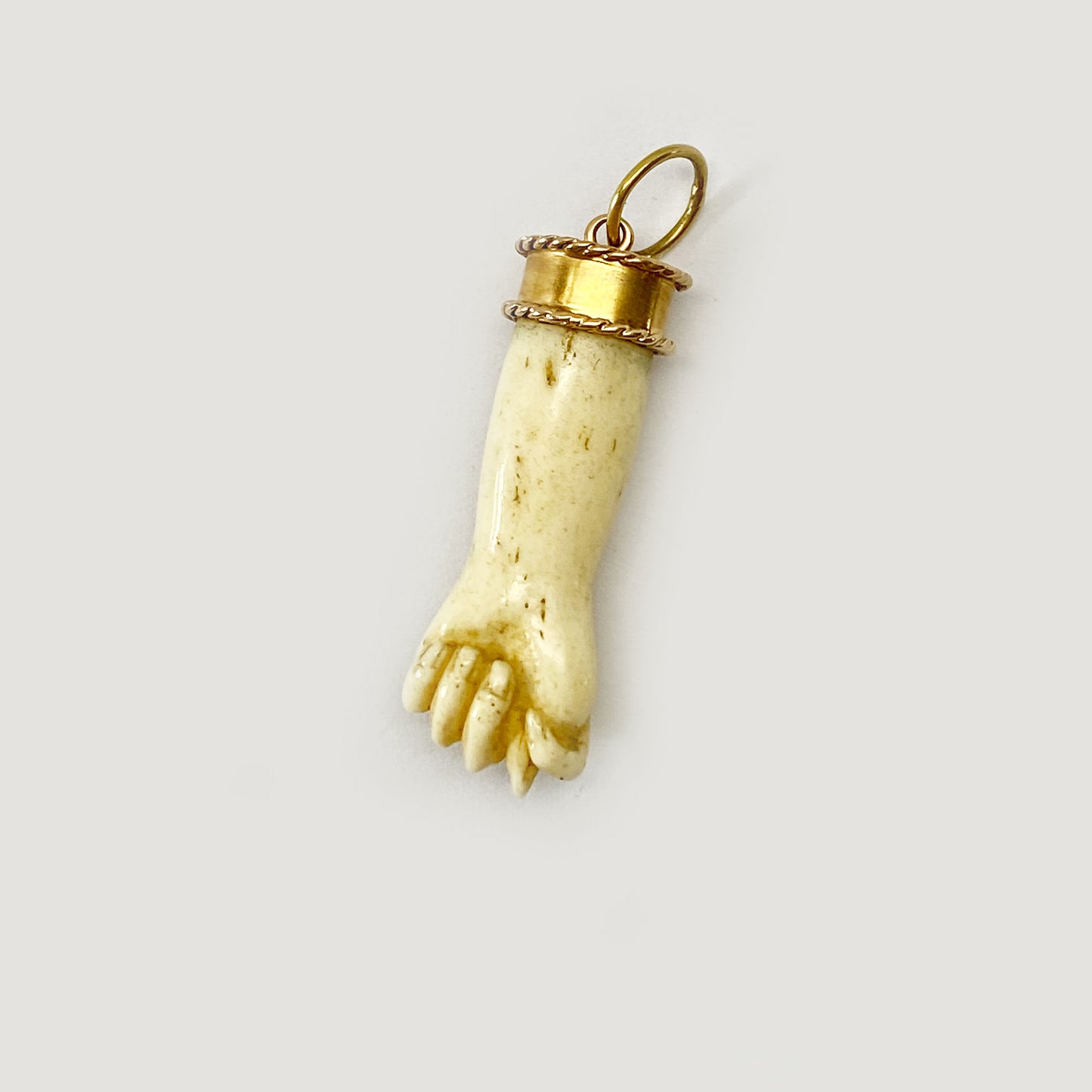 Antique 18K Gold Bone Figa Charm