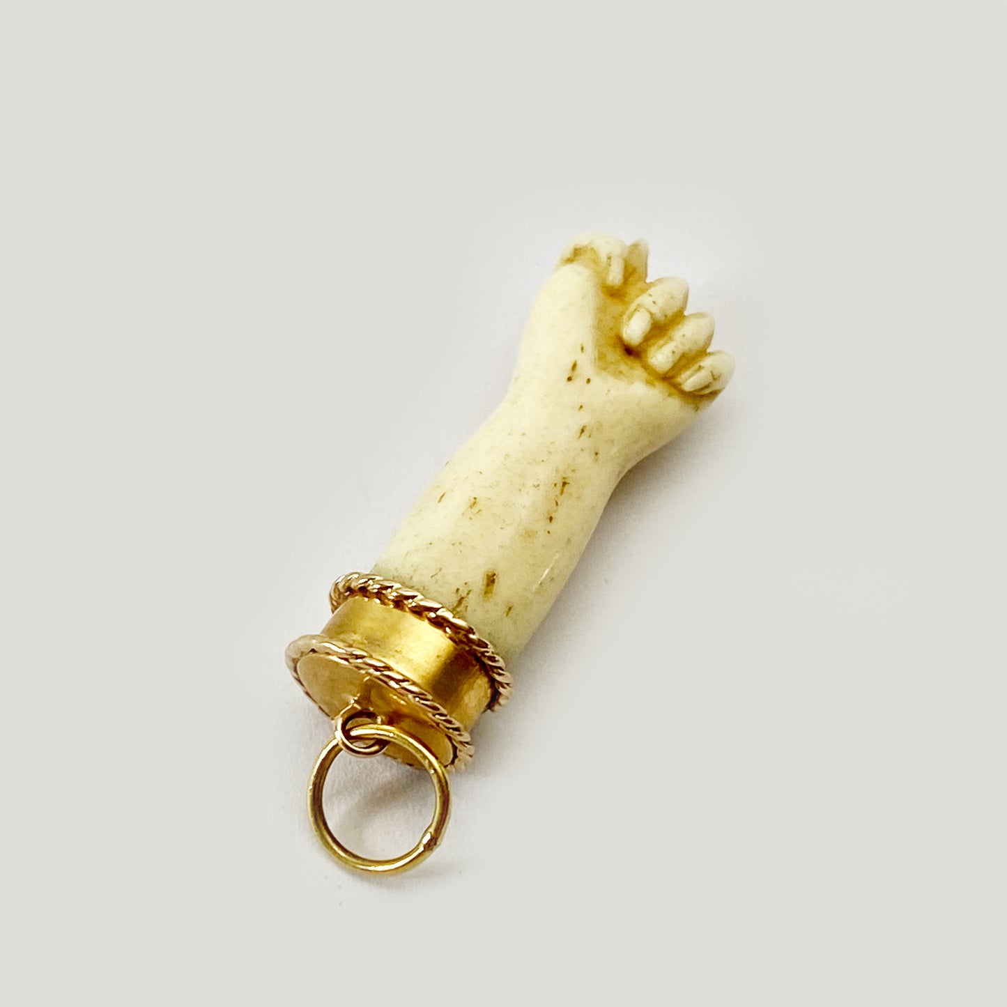 Antique 18K Gold Bone Figa Charm