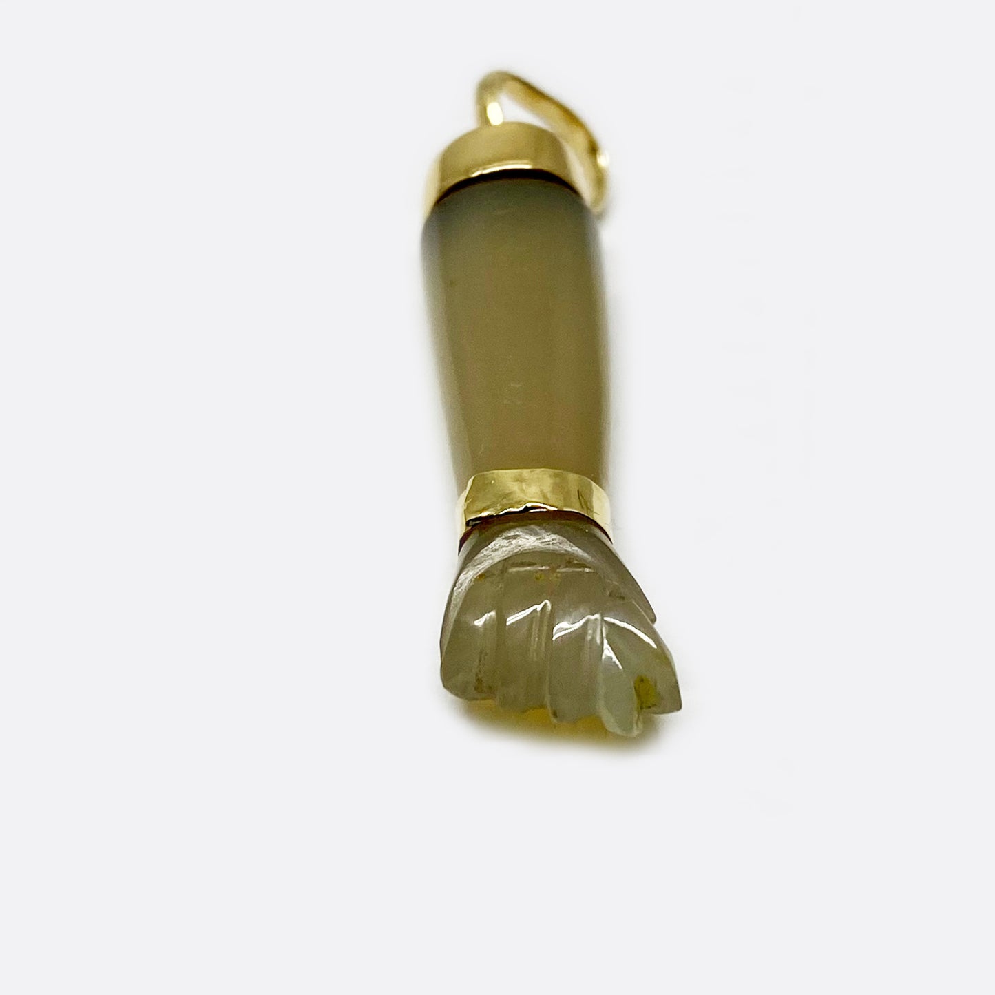 Vintage 14k Gold Agate Figa Charm Hand