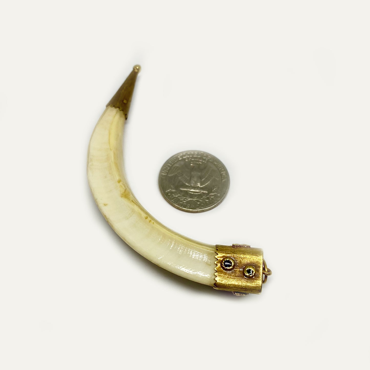 Antique 14k Gold Large Amulet Tooth Pendant
